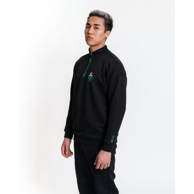 Luo Camp Fermuarlı Dik Yaka Sweatshirt 01 - Black