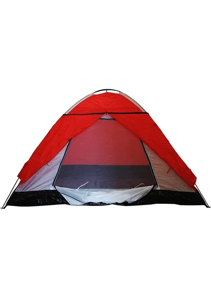 S. DFT 3 Kişi Tek Kat Kırmızı Çadır 220x200+70x130cm