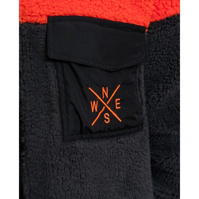 Luo Camp Rüzgar Geçirmez Erkek  Peluş Polar  02 - ANTRACHITE / ORANGE