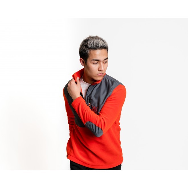 Luo Camp-02  Half-Zip Fleece Erkek Yarım Fermuarlı Polar (Turuncu)