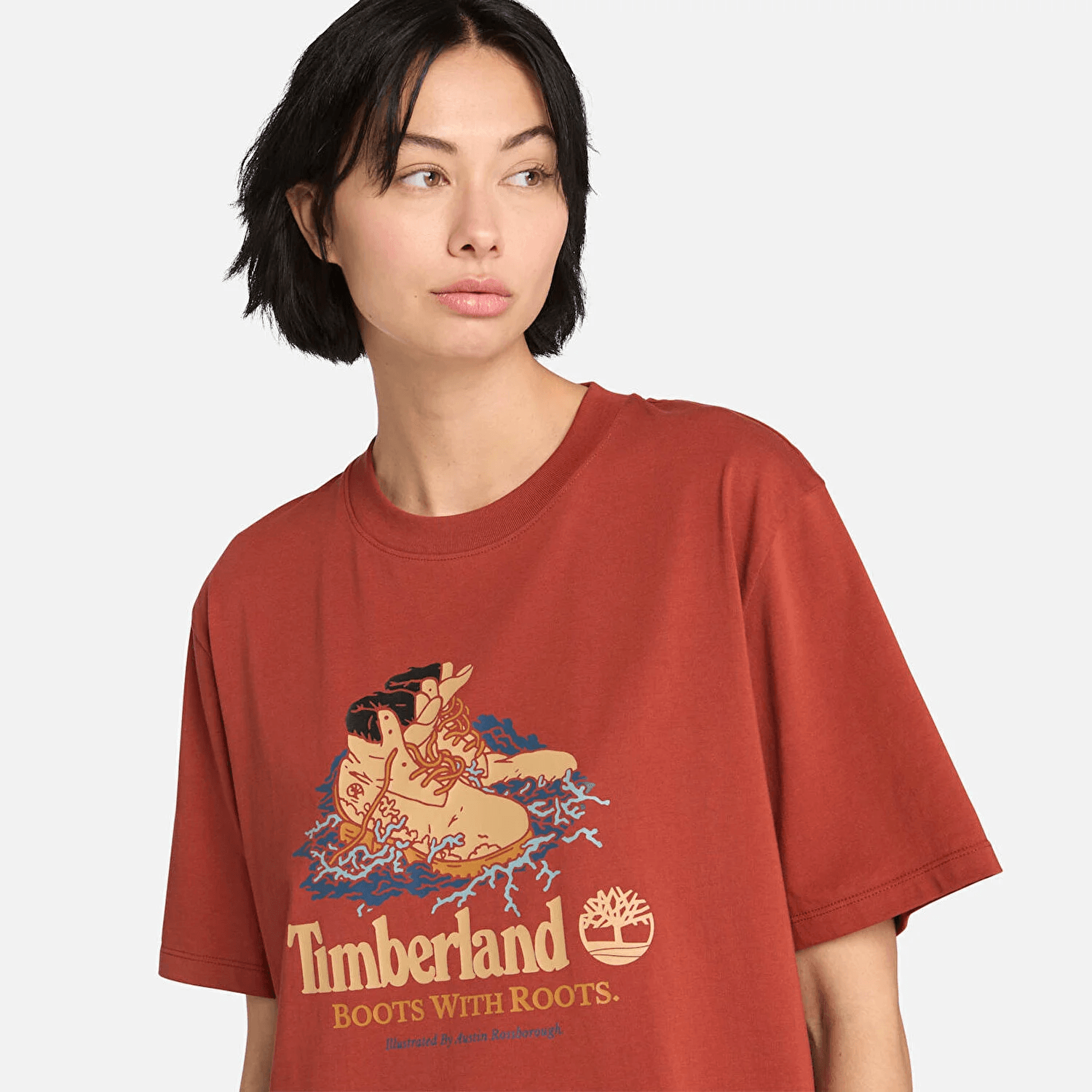 Timberland Ikonik Bot Grafik Tasarım T-Shirt