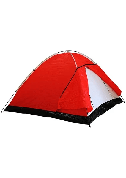 S. DFT 3 Kişi Tek Kat Kırmızı Çadır 220x200+70x130cm