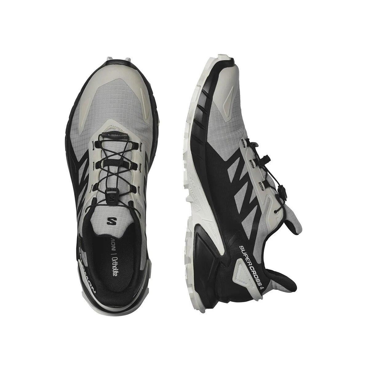 Salomon Supercross 4 GTX Erkek Ayakkabı - Lunar Rock/Black/White