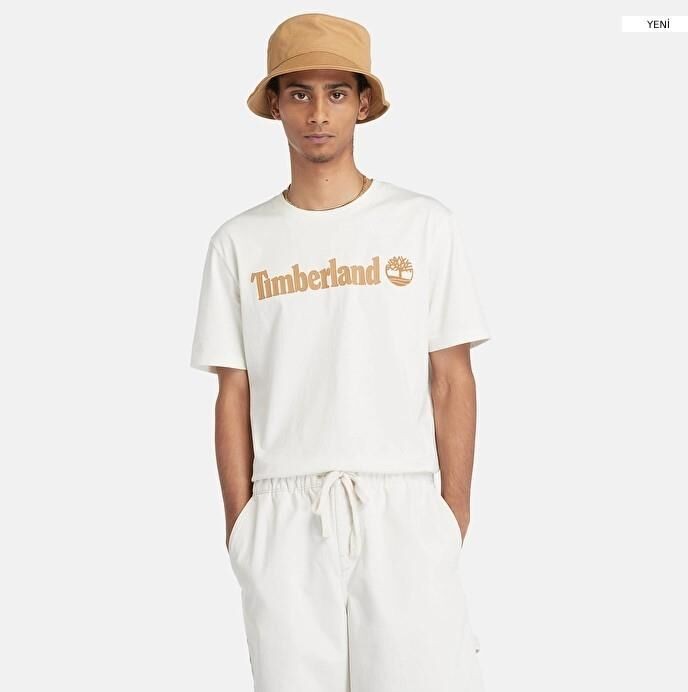 Timberland Erkek Kennebec River Linear Logo Beyaz Tişört