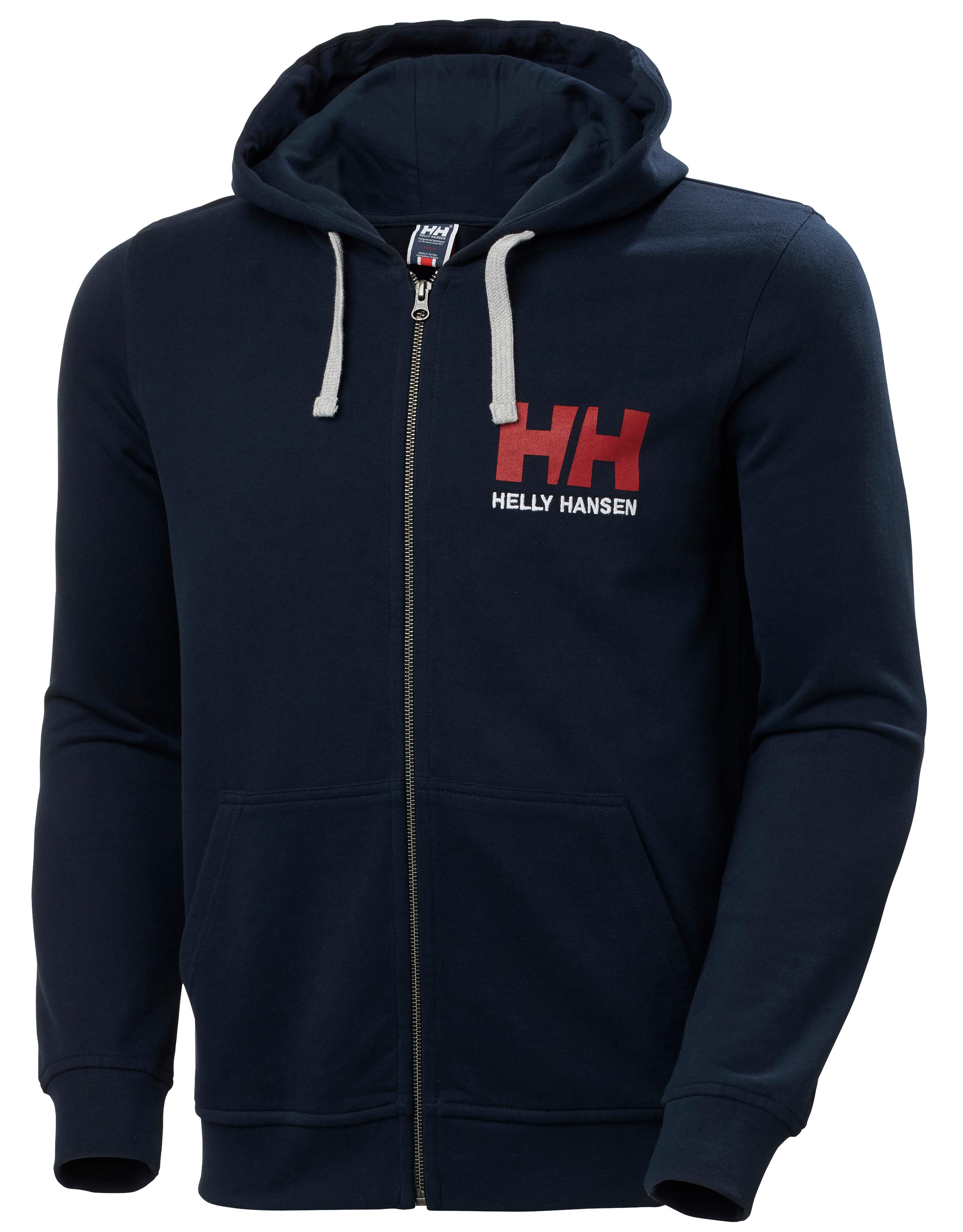 Helly Hansen Logo Full Zip Hoodie Kapüşonlu Erkek Sweatshirt - NAVY