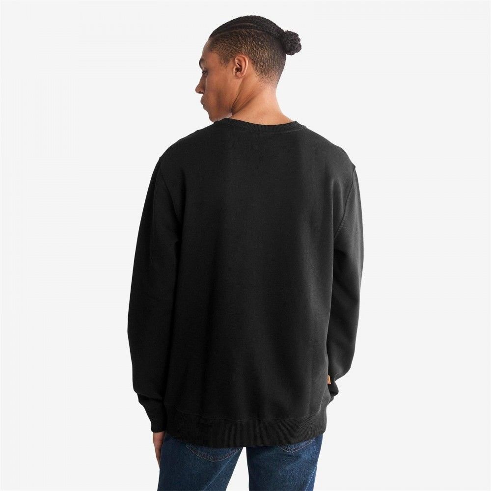 Small Logo Print Crew Neck Sweatshirt - BLACK