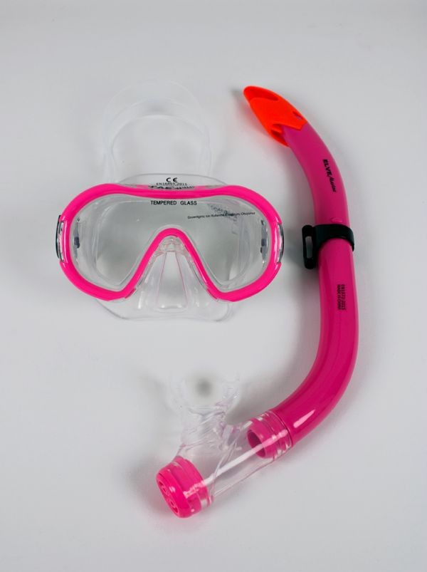 Elve Marine Mask Snorkel Tempered Cam Çocuk Set (M30SN18)