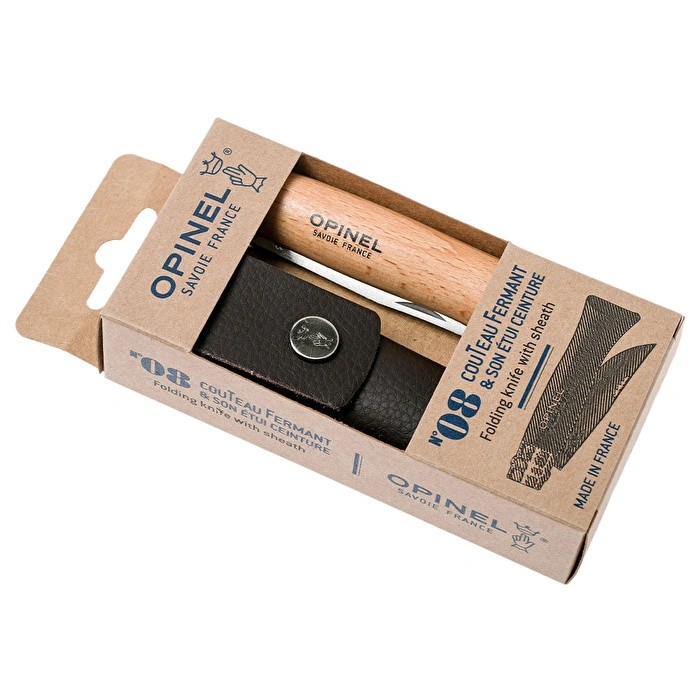 Opinel 8 No Deri Kılıflı Paslanmaz Çelik Çakı