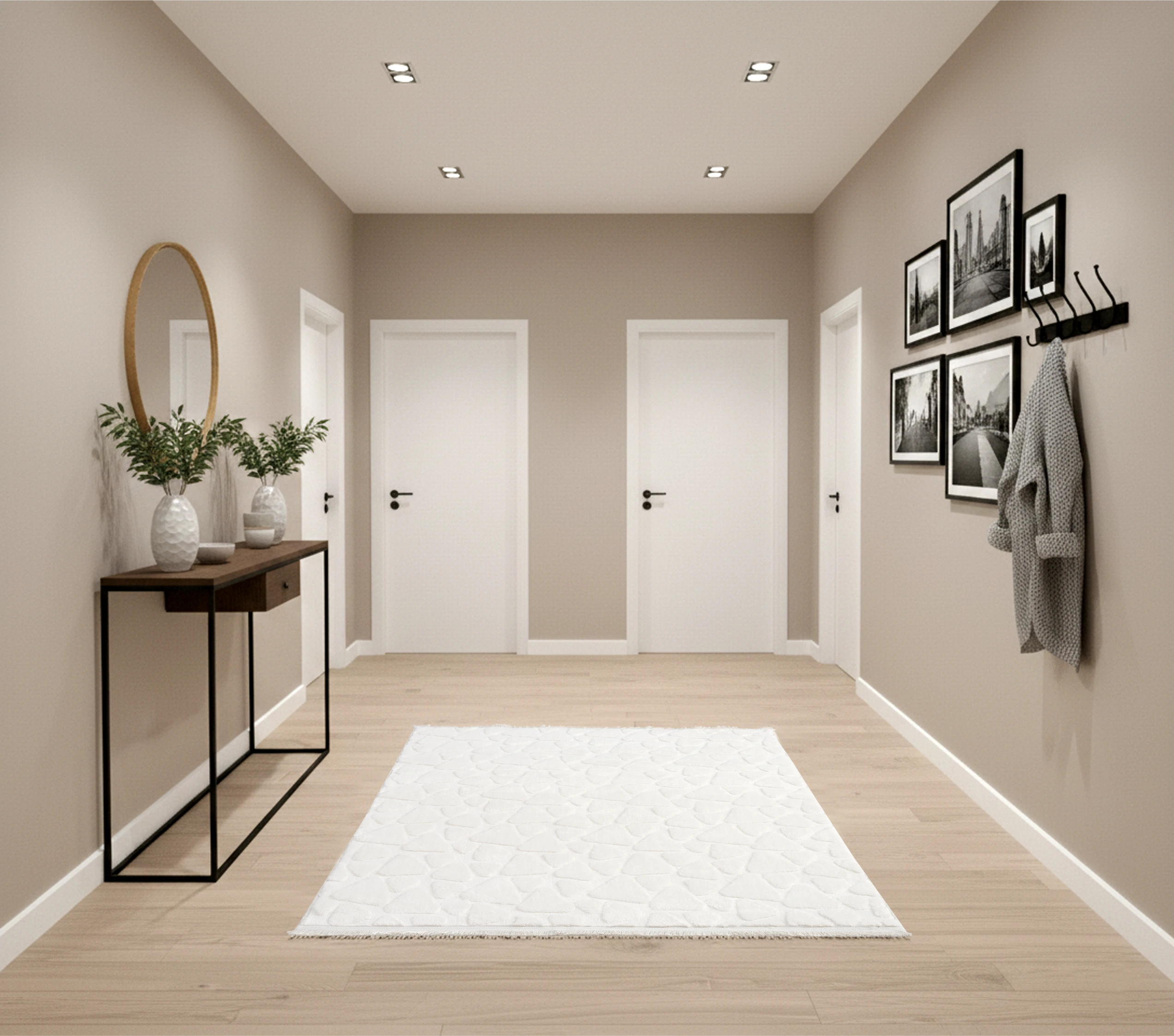 Tera Beyaz Peluş Halı