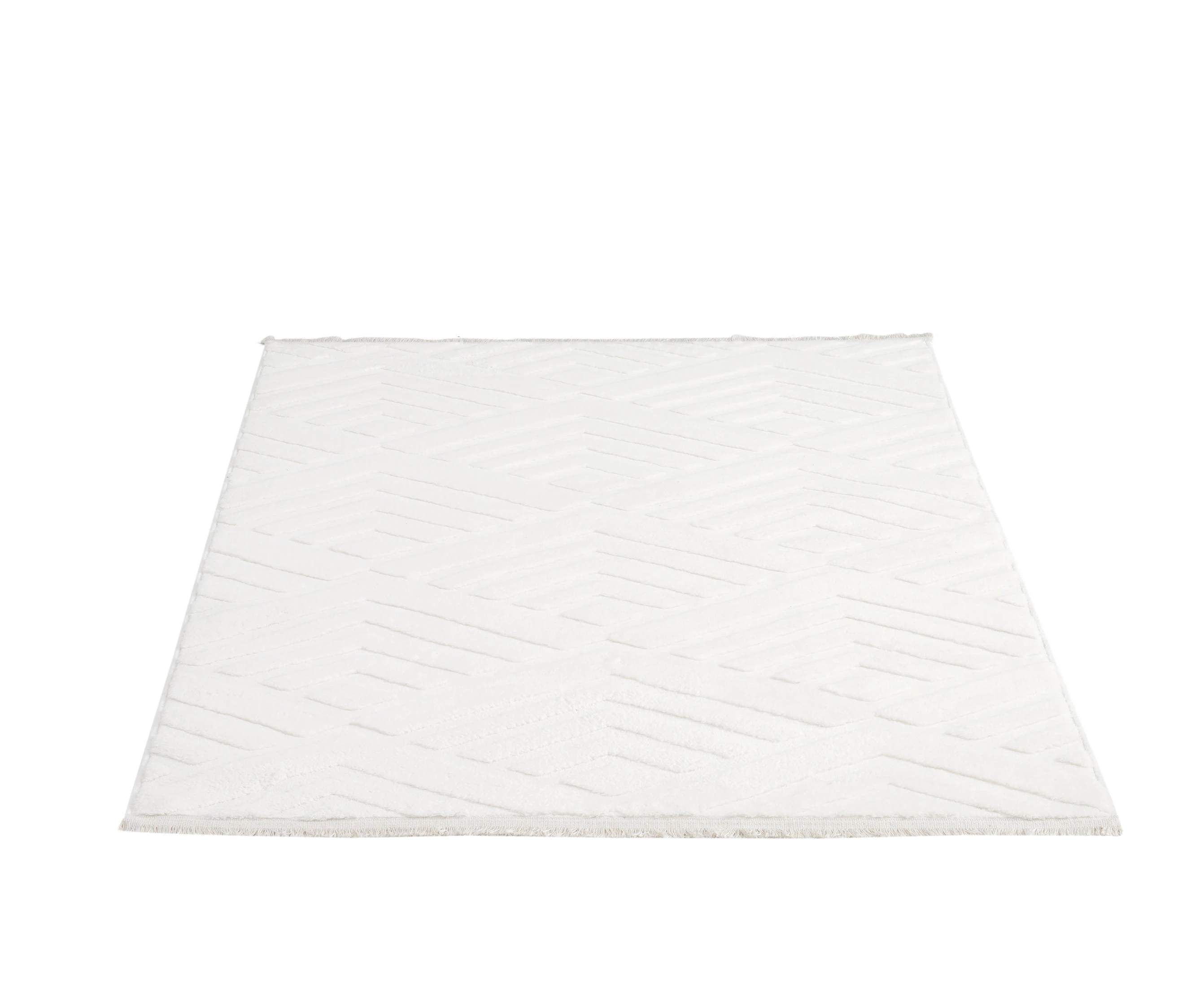 Line Beyaz Peluş Halı