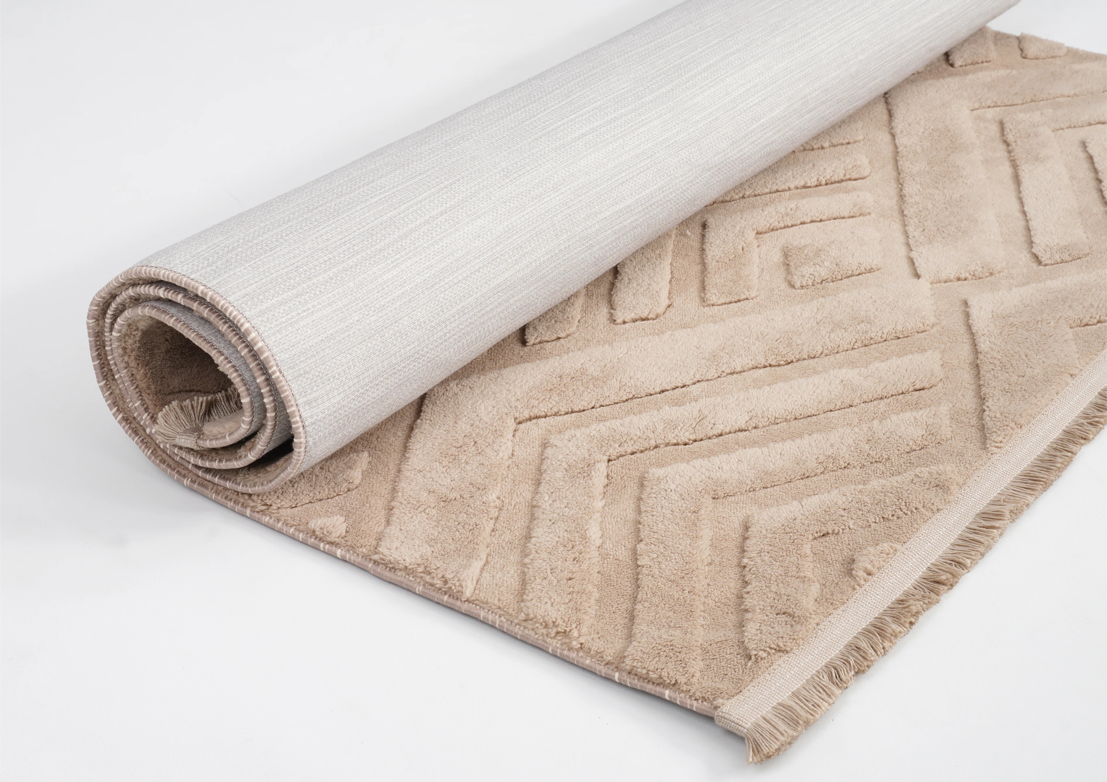 Line Kahve Peluş Halı