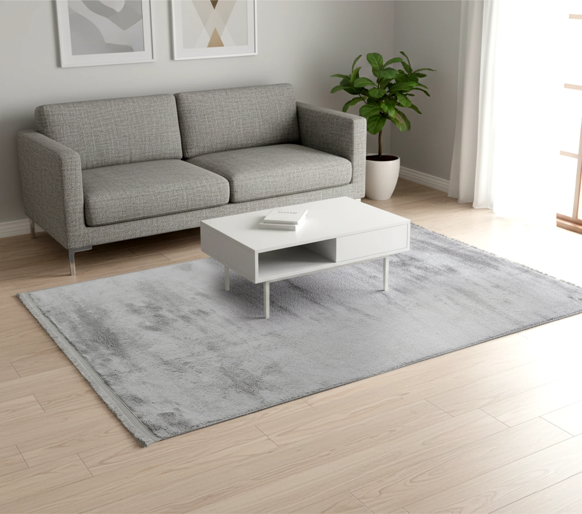 Luna Antrasit Peluş Halı