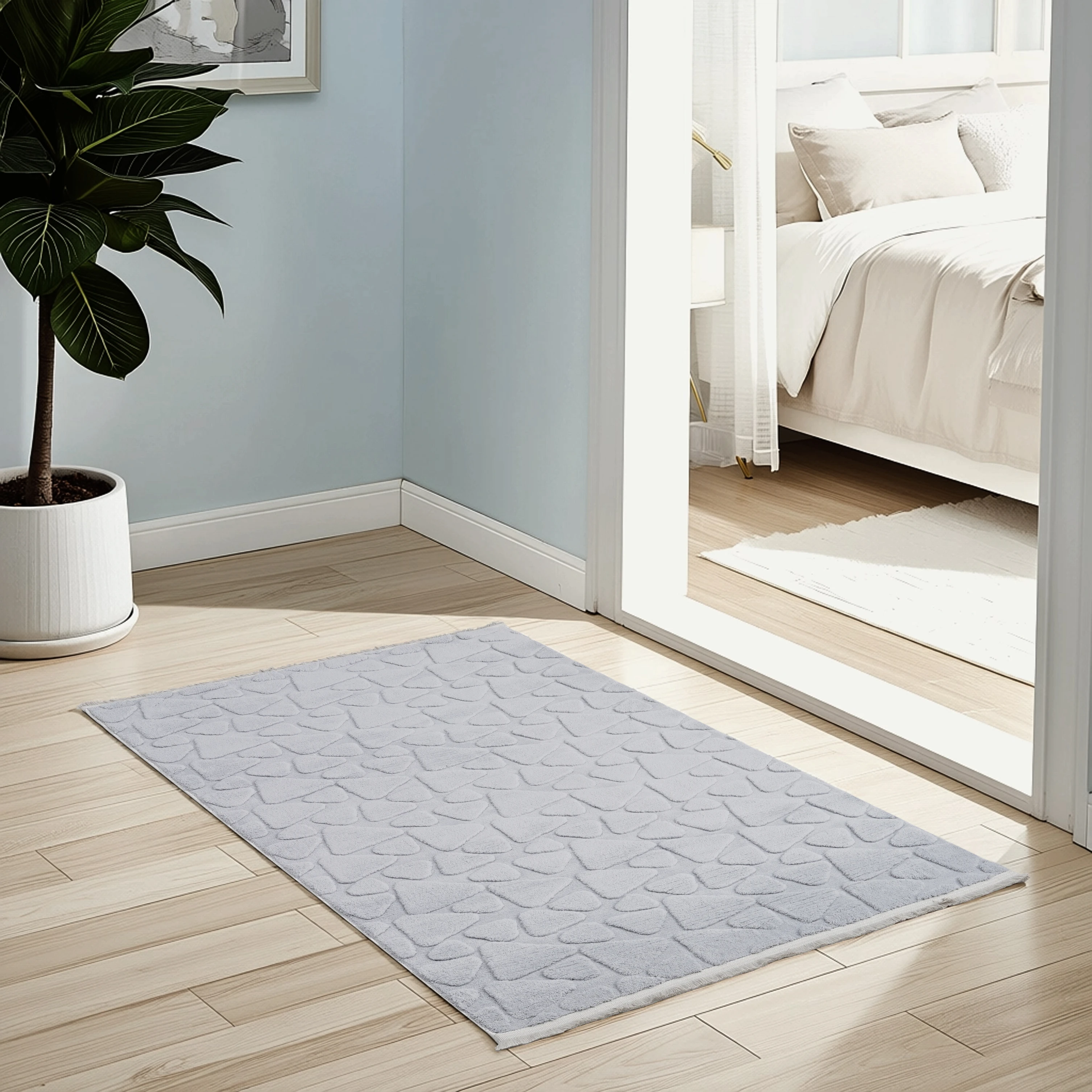 Tera Gri Peluş Halı