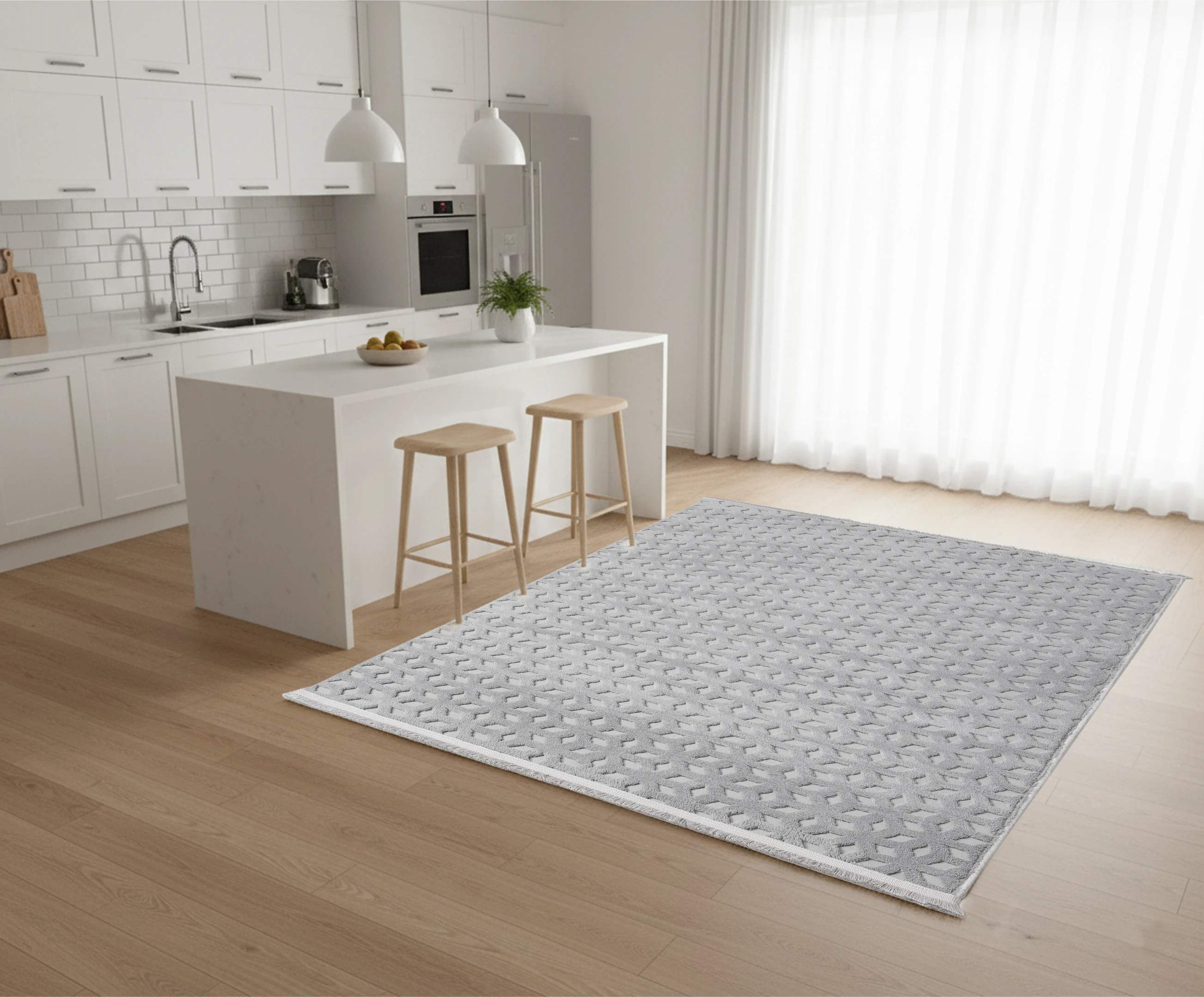 Kübik Gri Peluş Halı