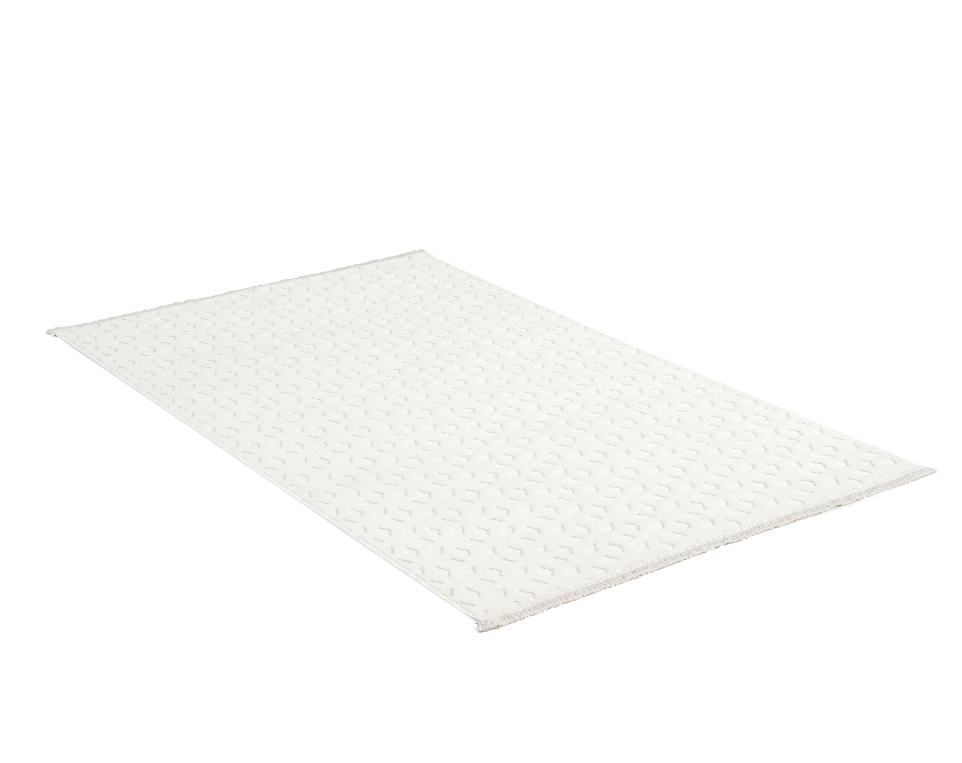 Kübik Beyaz Peluş Halı