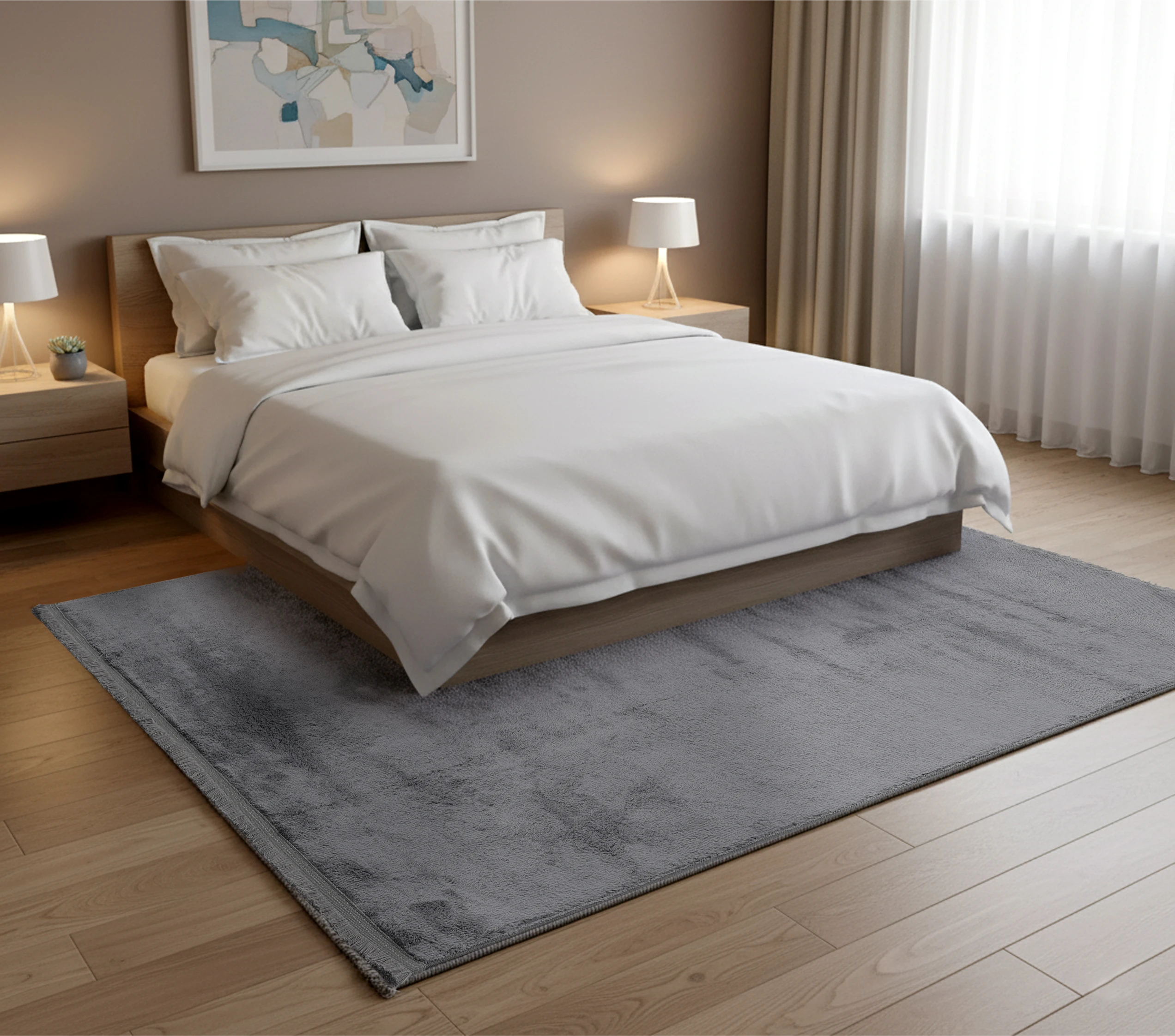 Luna Antrasit Peluş Halı