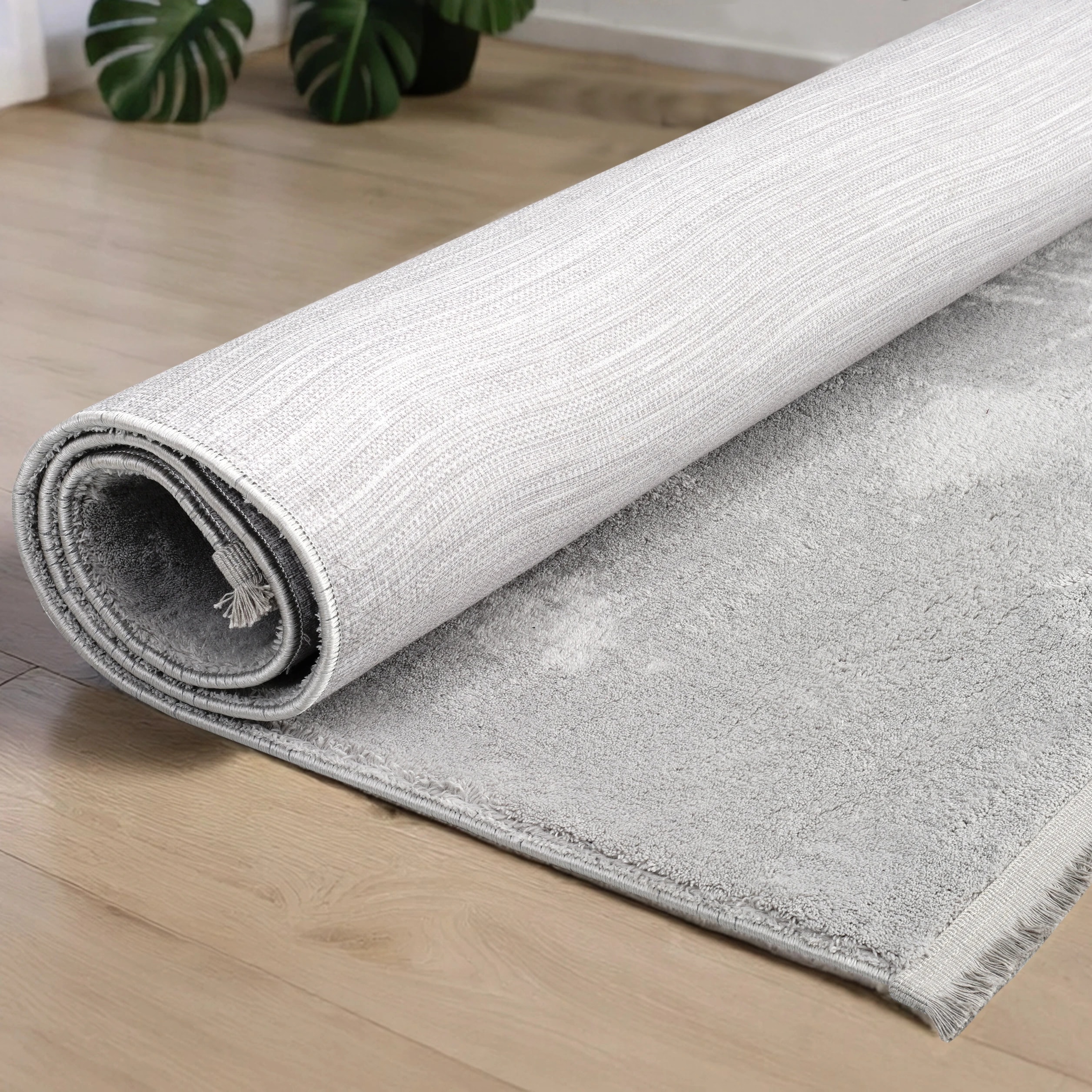 Luna Gri Peluş Halı