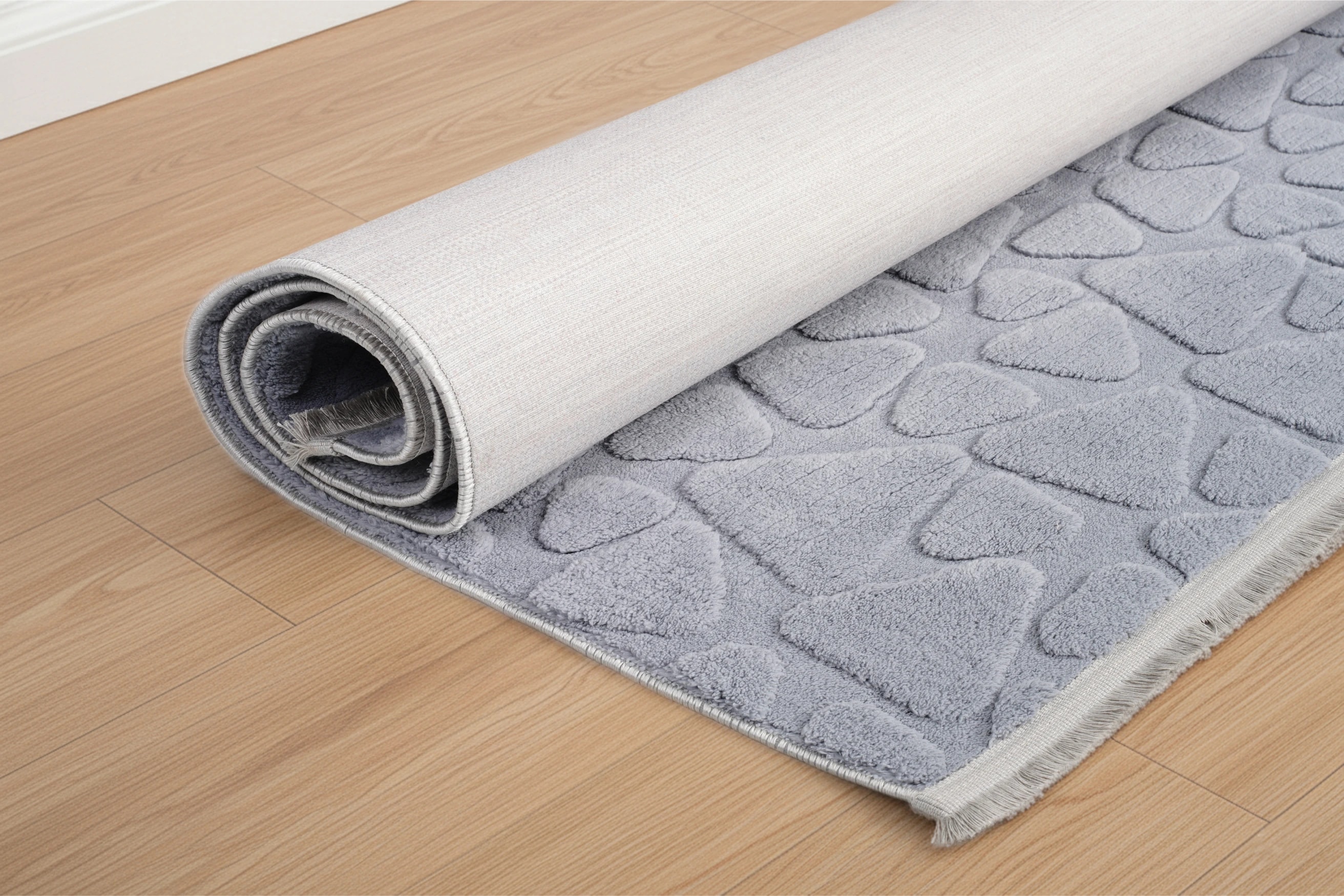 Tera Gri Peluş Halı