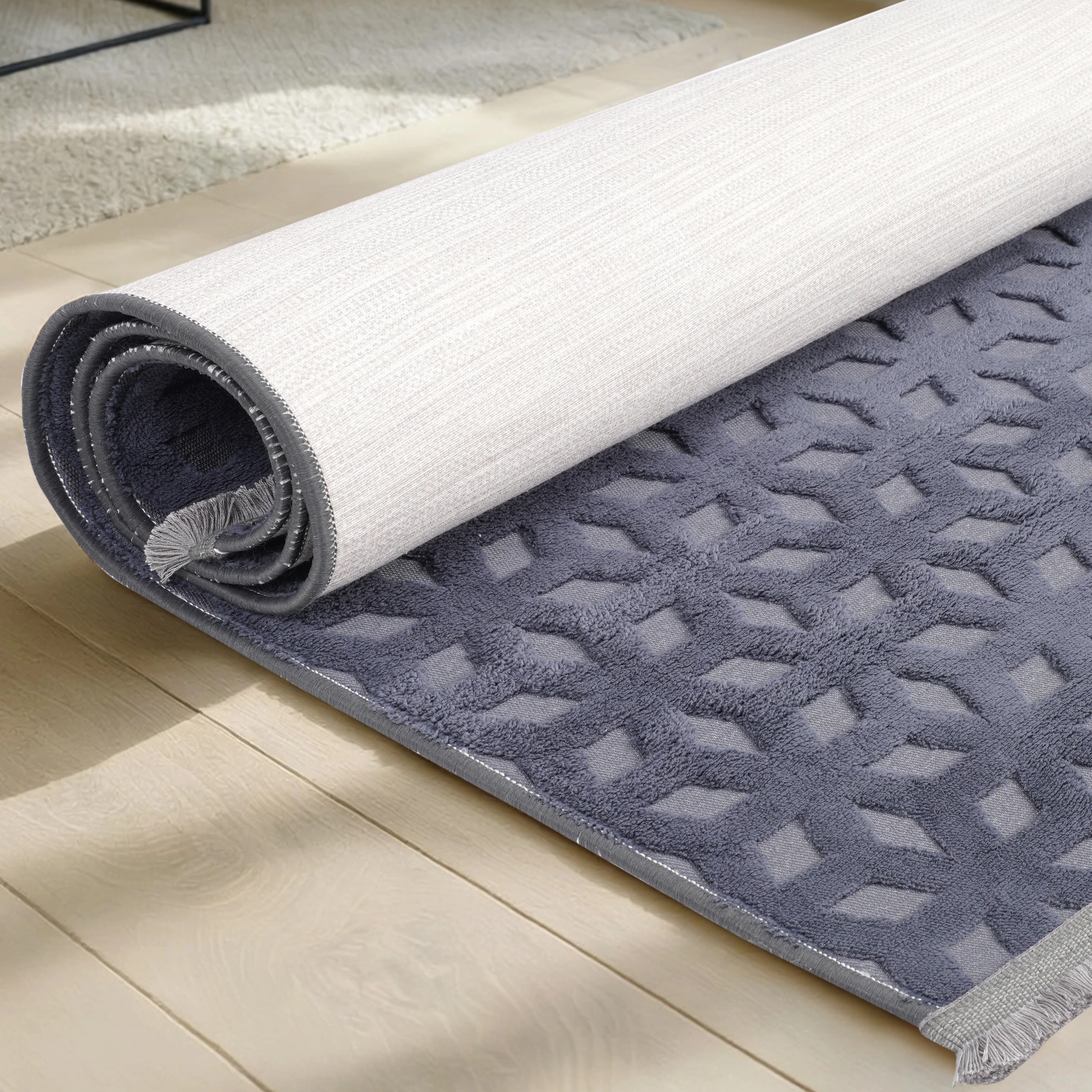 Kübik Antrasit Peluş Halı