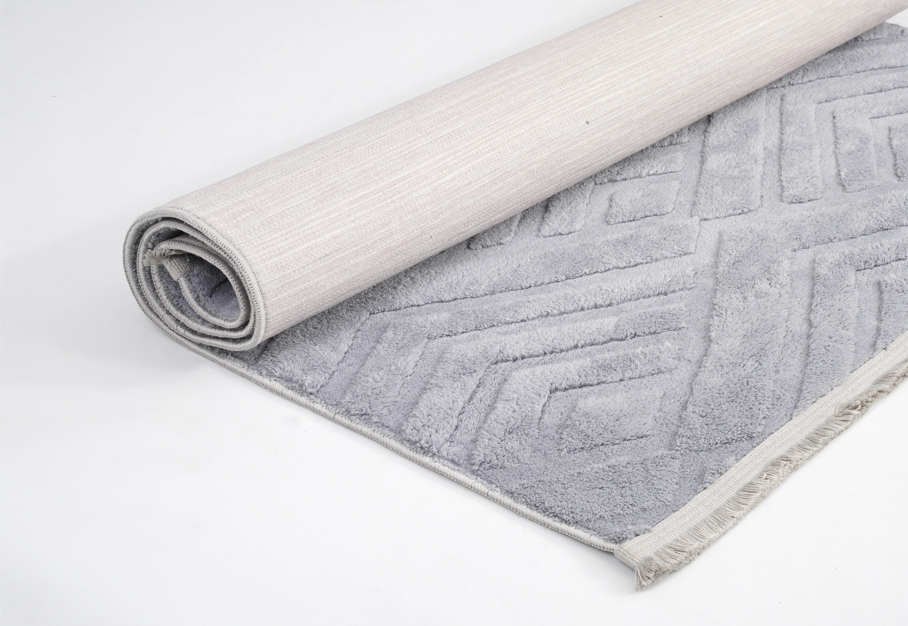 Line Gri Peluş Halı
