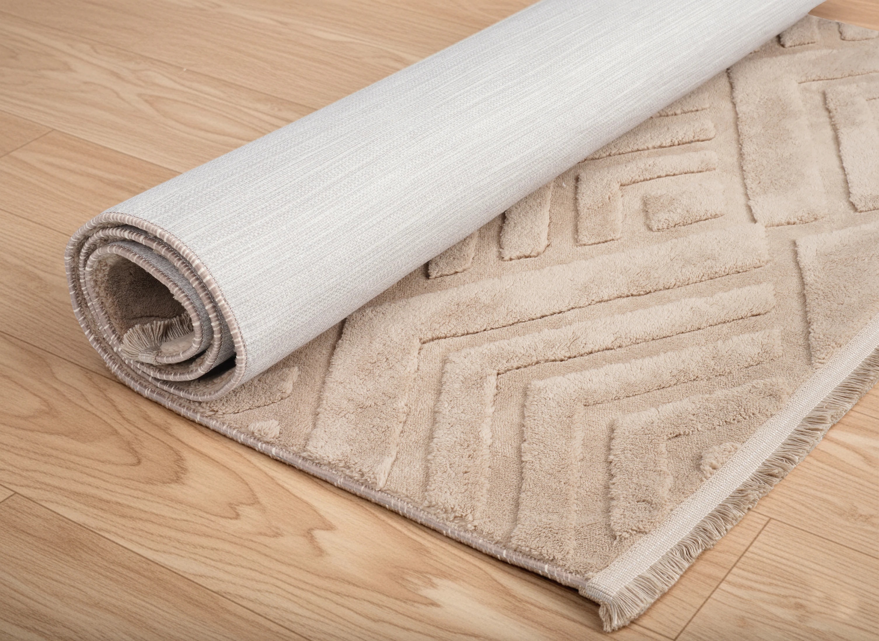 Line Kahve Peluş Halı