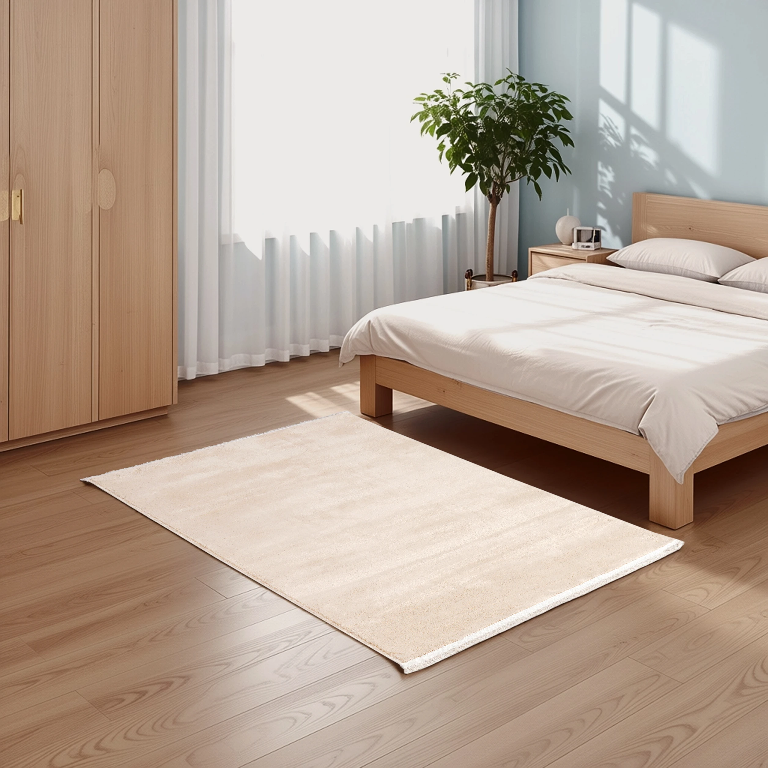 Luna Krem Peluş Halı