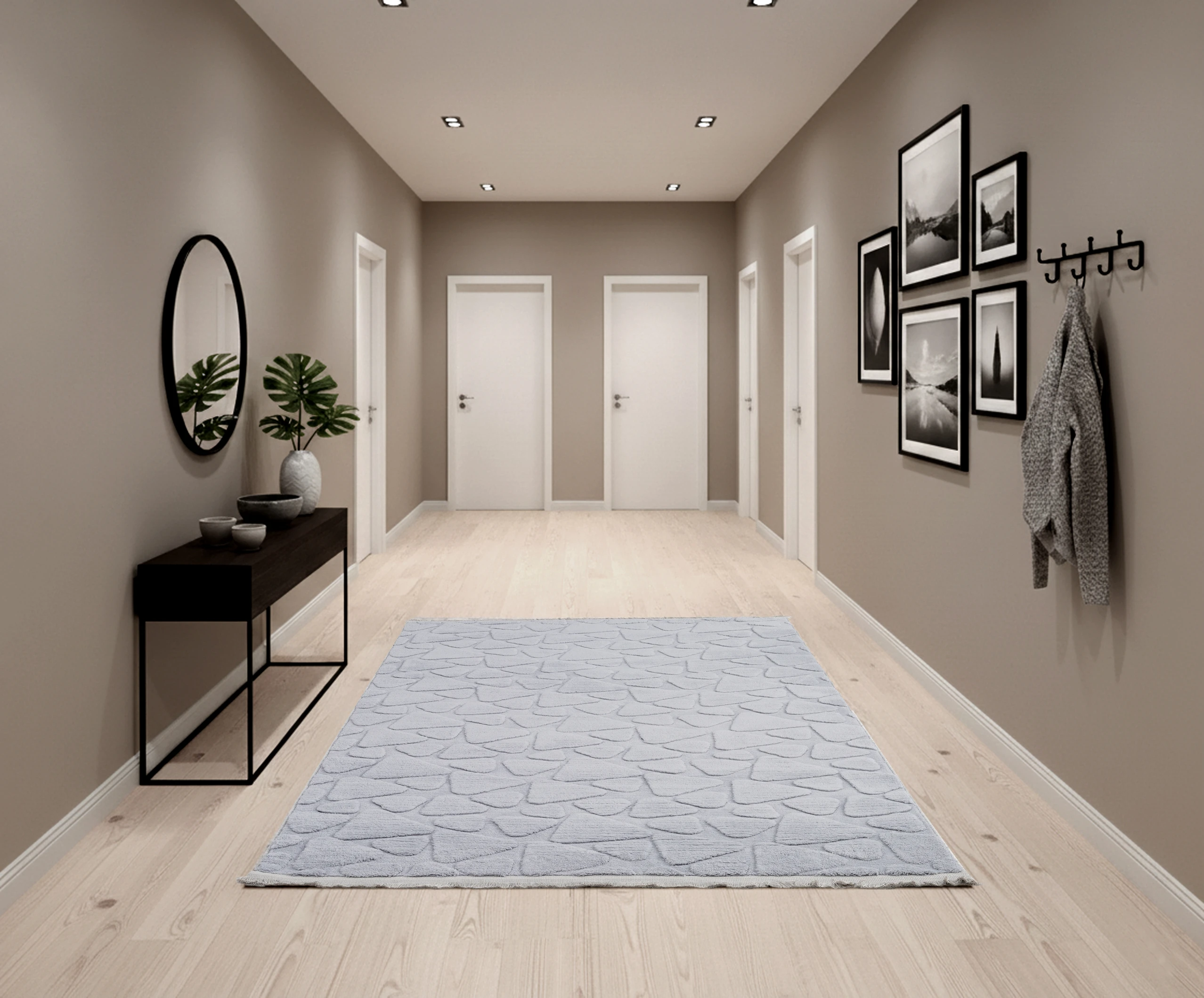 Tera Gri Peluş Halı