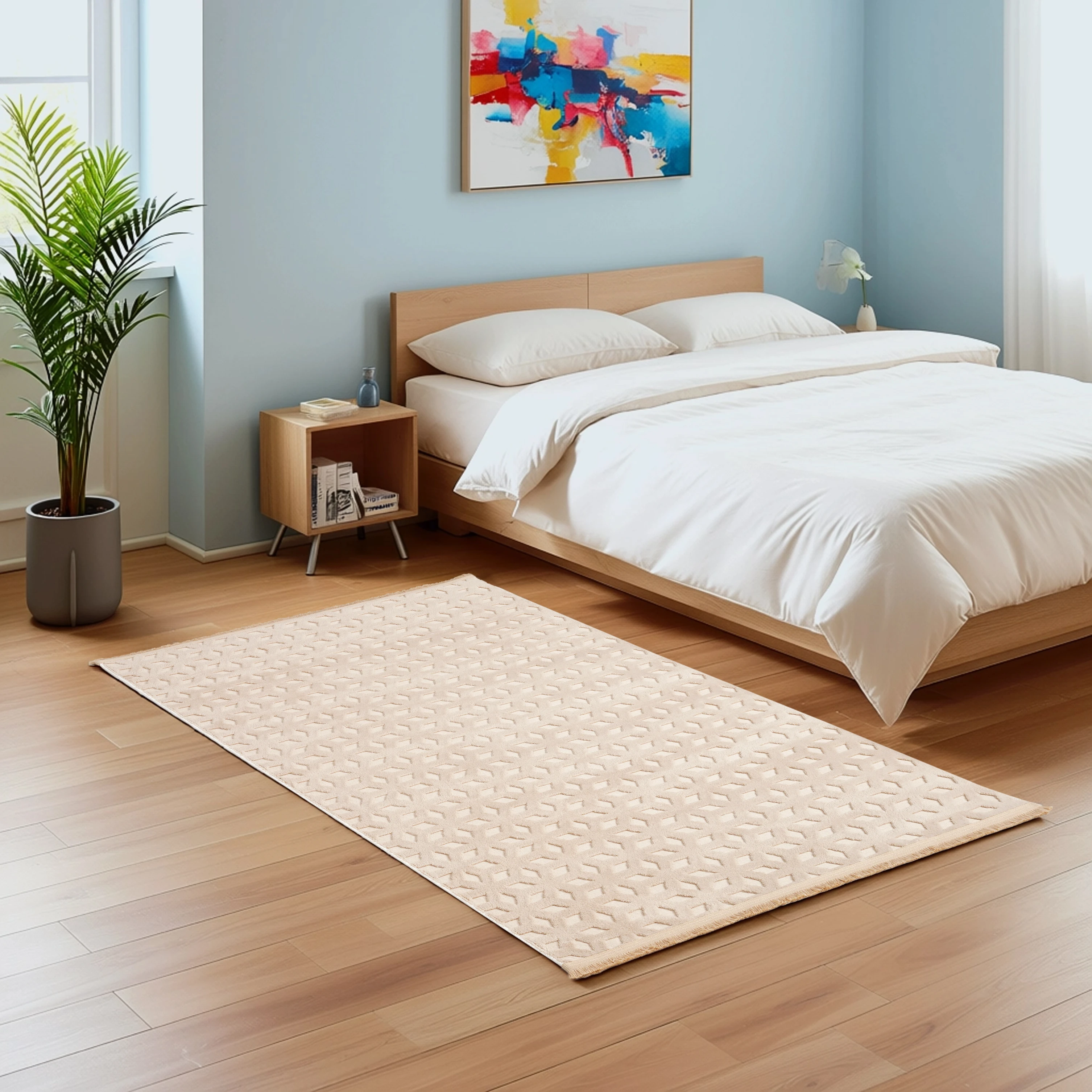 Kübik Vizon Peluş Halı