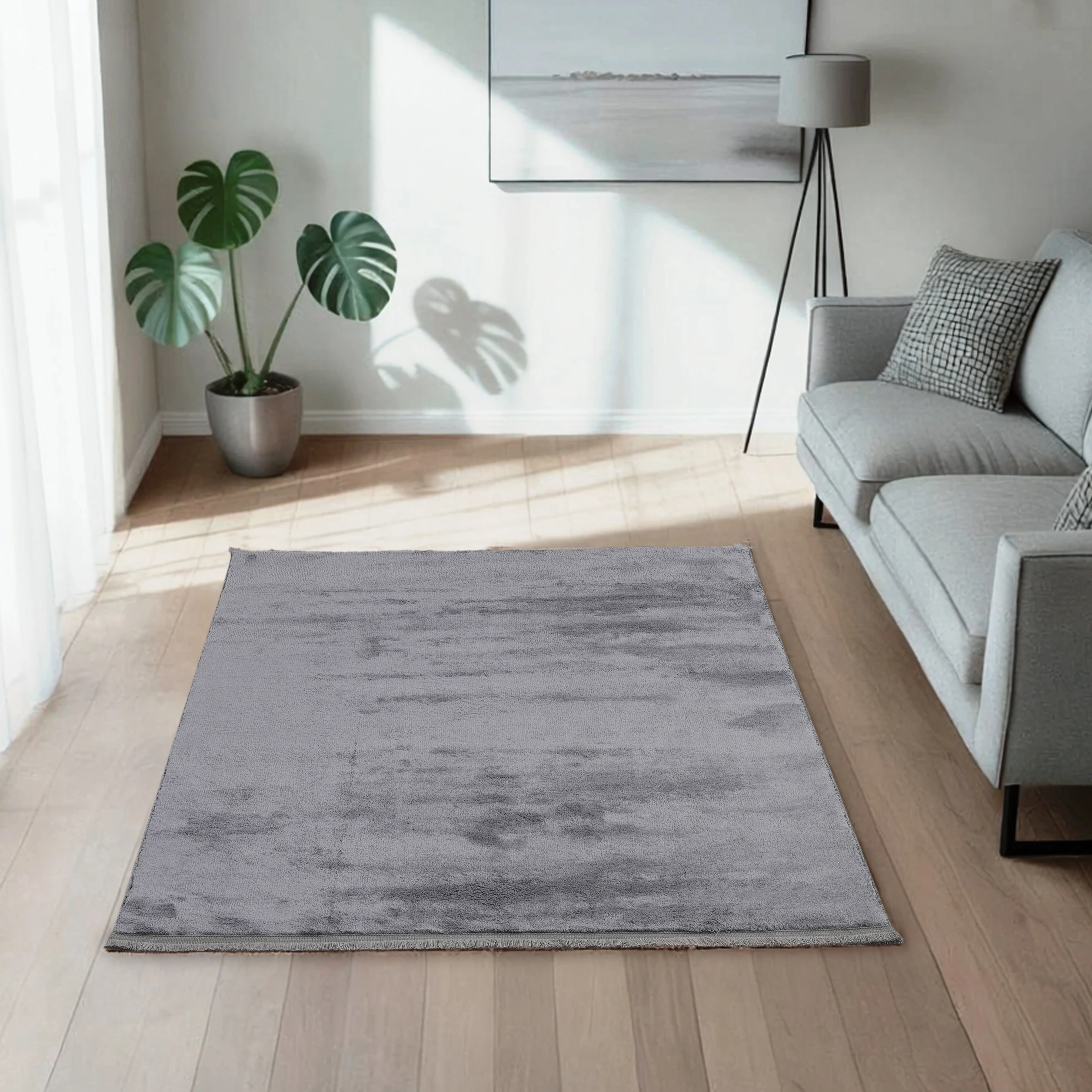 Luna Antrasit Peluş Halı