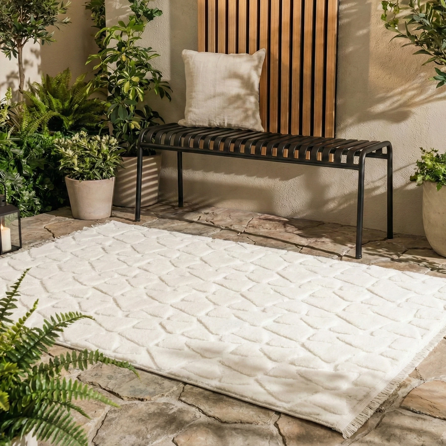 Tera Beyaz Peluş Halı