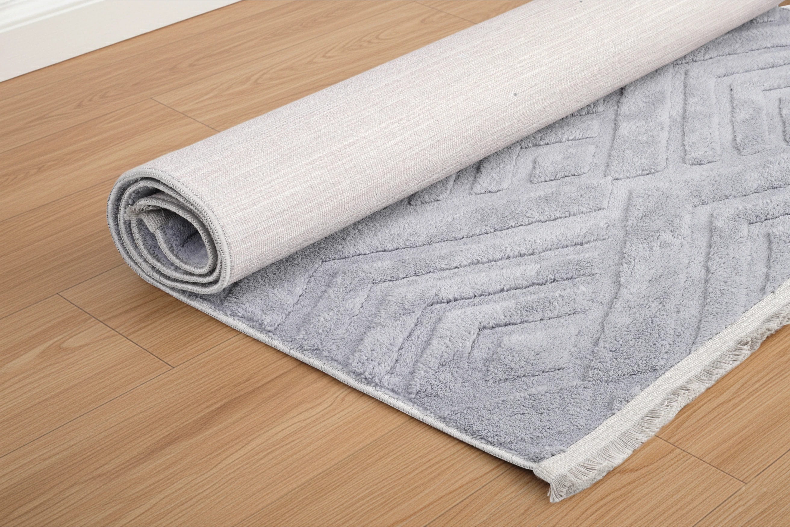 Line Gri Peluş Halı