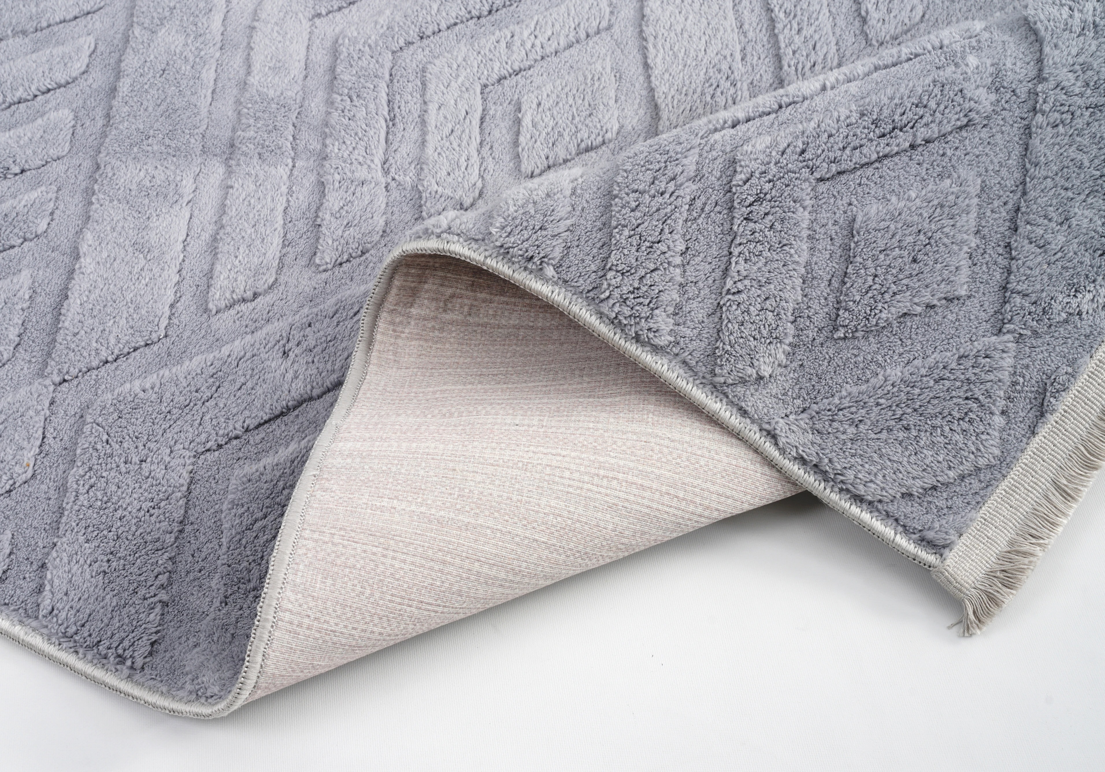 Line Gri Peluş Halı