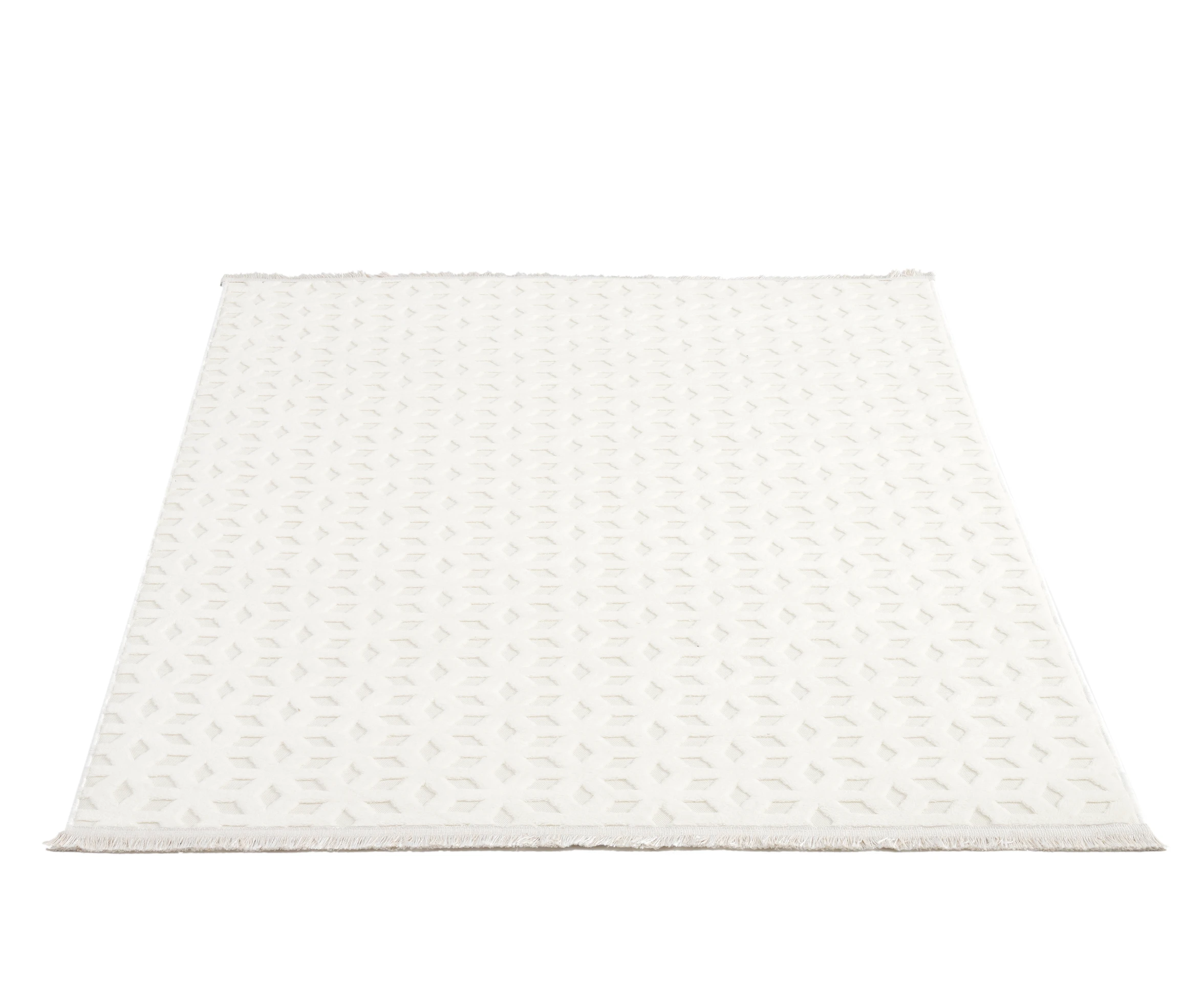 Kübik Beyaz Peluş Halı