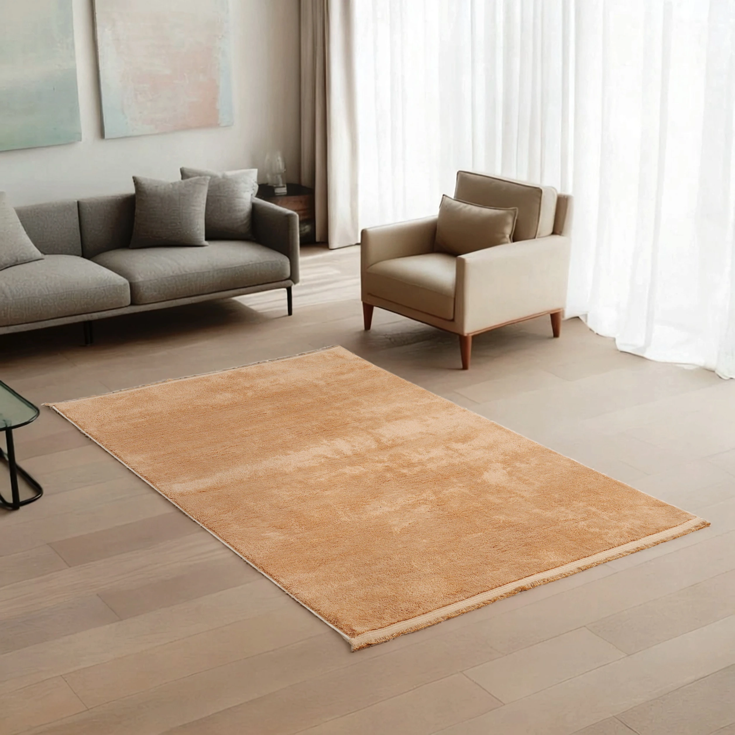 Luna Kahve Peluş Halı