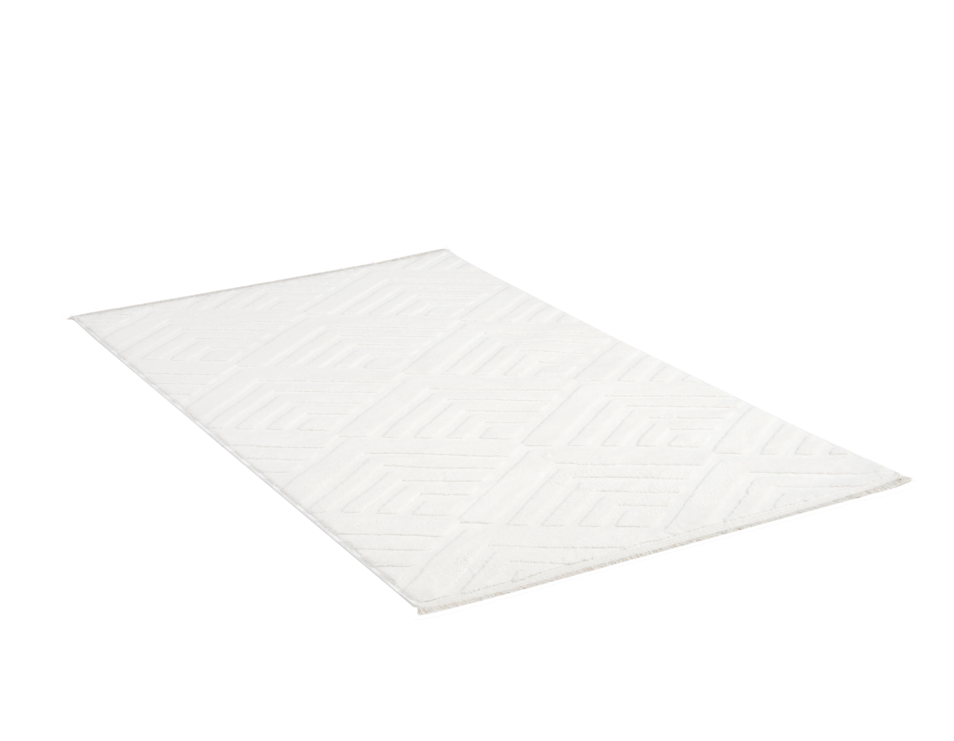 Line Beyaz Peluş Halı