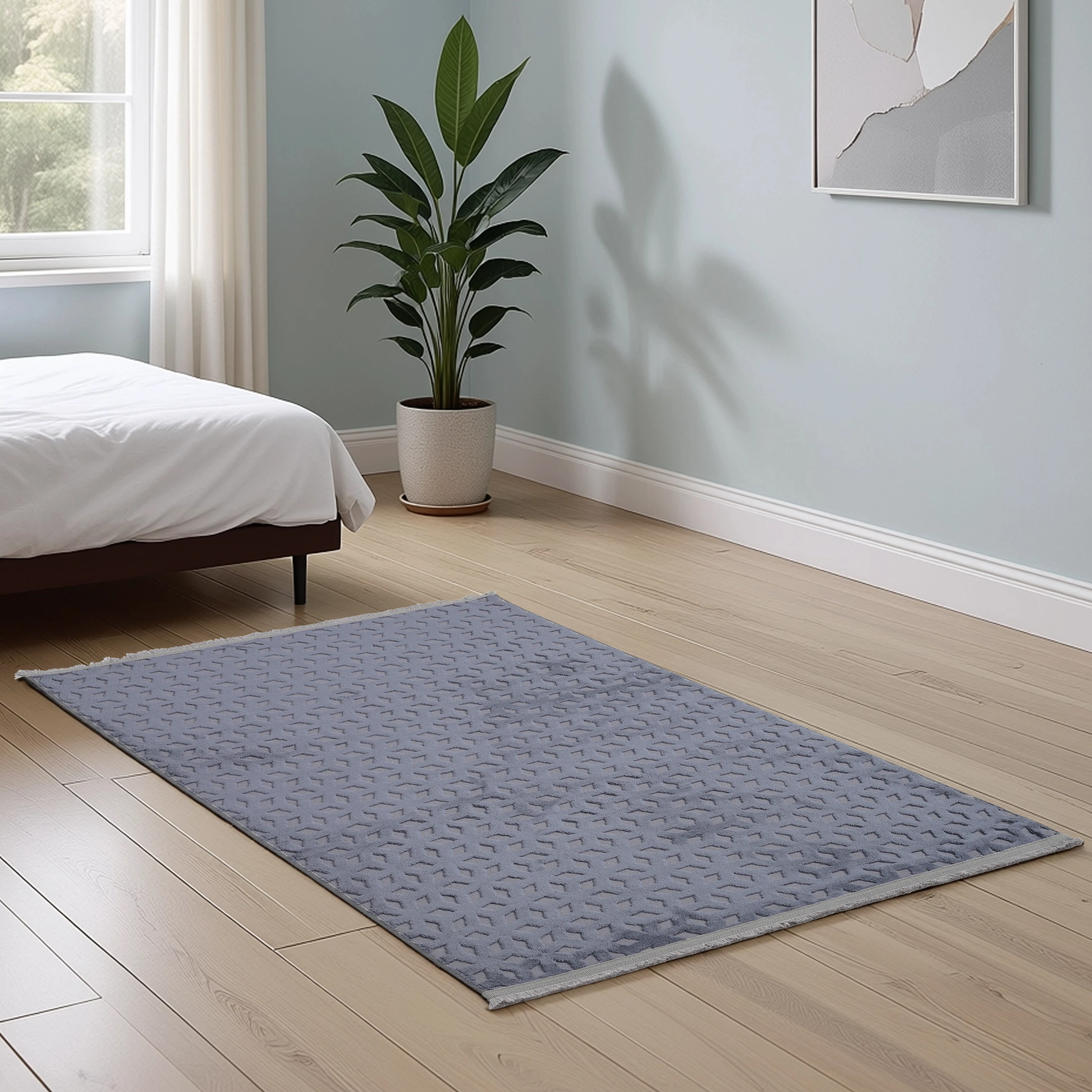 Kübik Antrasit Peluş Halı