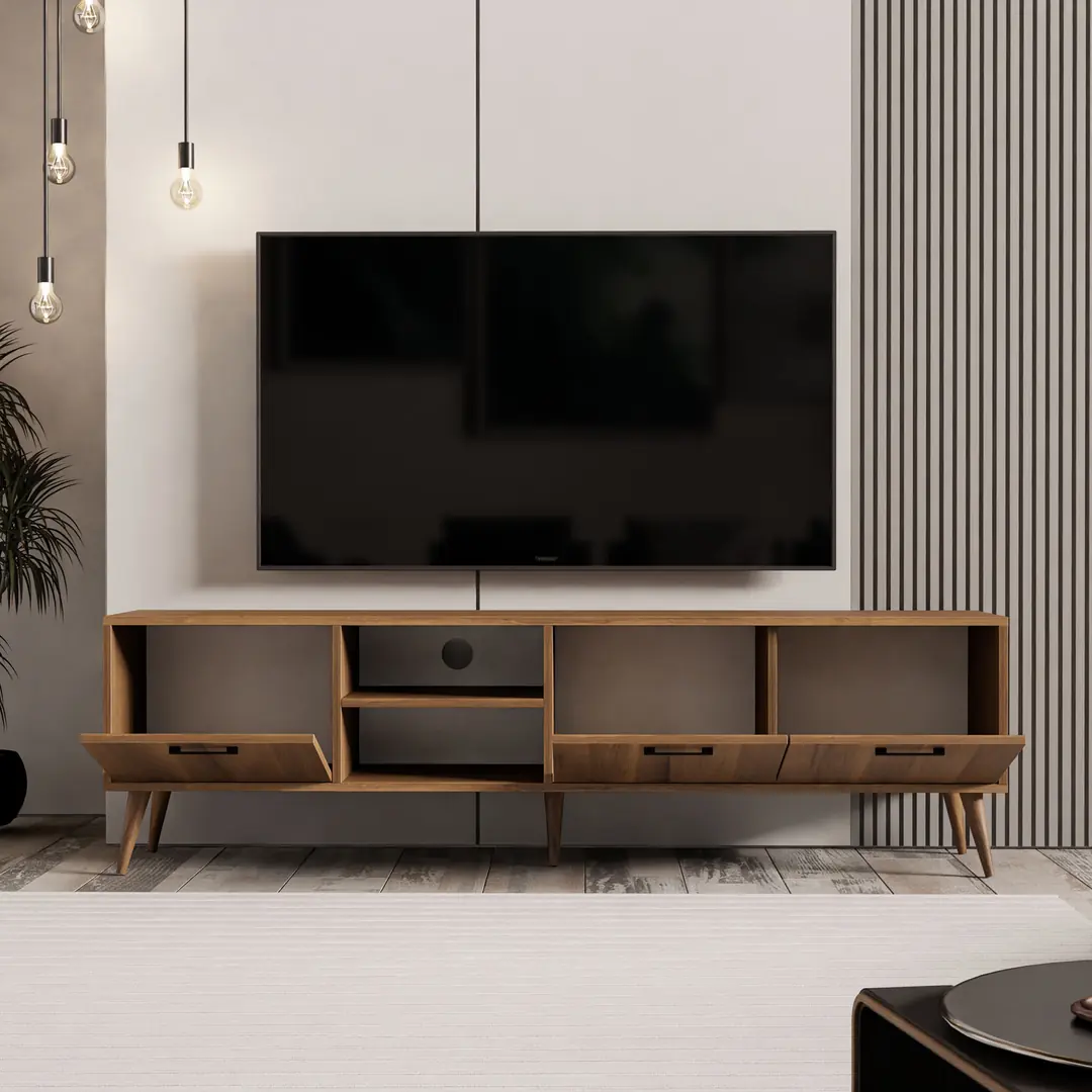 1583 Exxen 180 Cm (AHŞAP AYAKLI) Tv Ünitesi Ürgüp Rengi