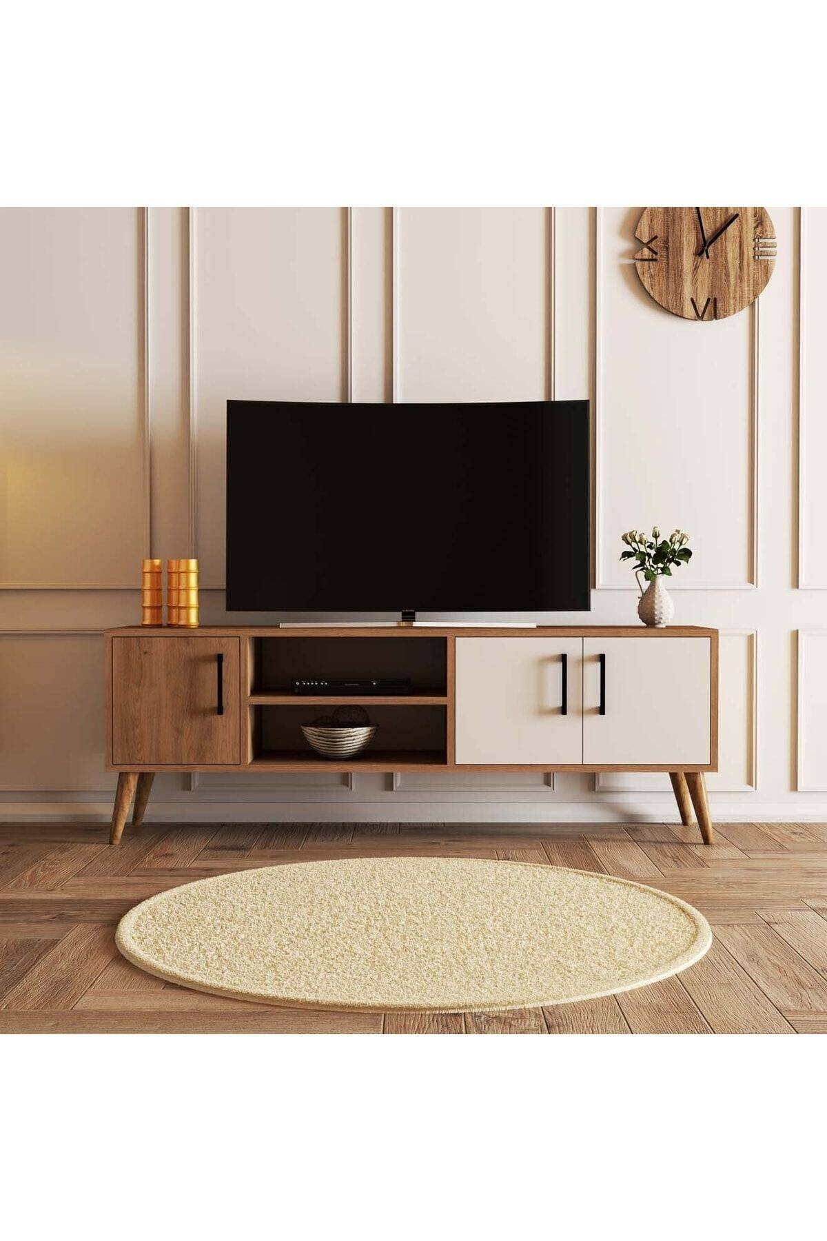 1584 EXXEN 150 CM (AHŞAP AYAKLI) TV ÜNİTESİ SEPET-BEYAZ