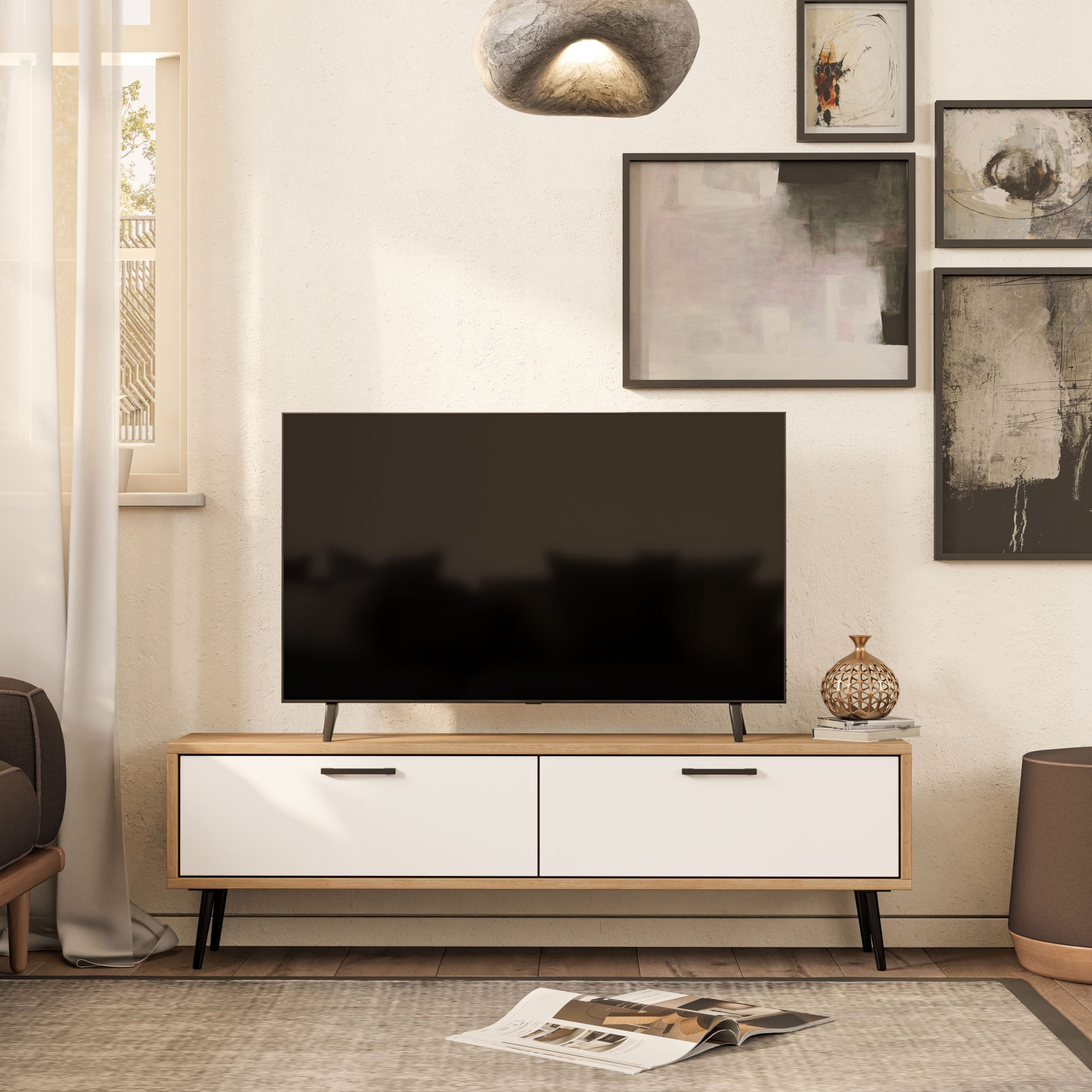 4064 Bold 138 Cm Tv Ünitesi Sepet-Beyaz