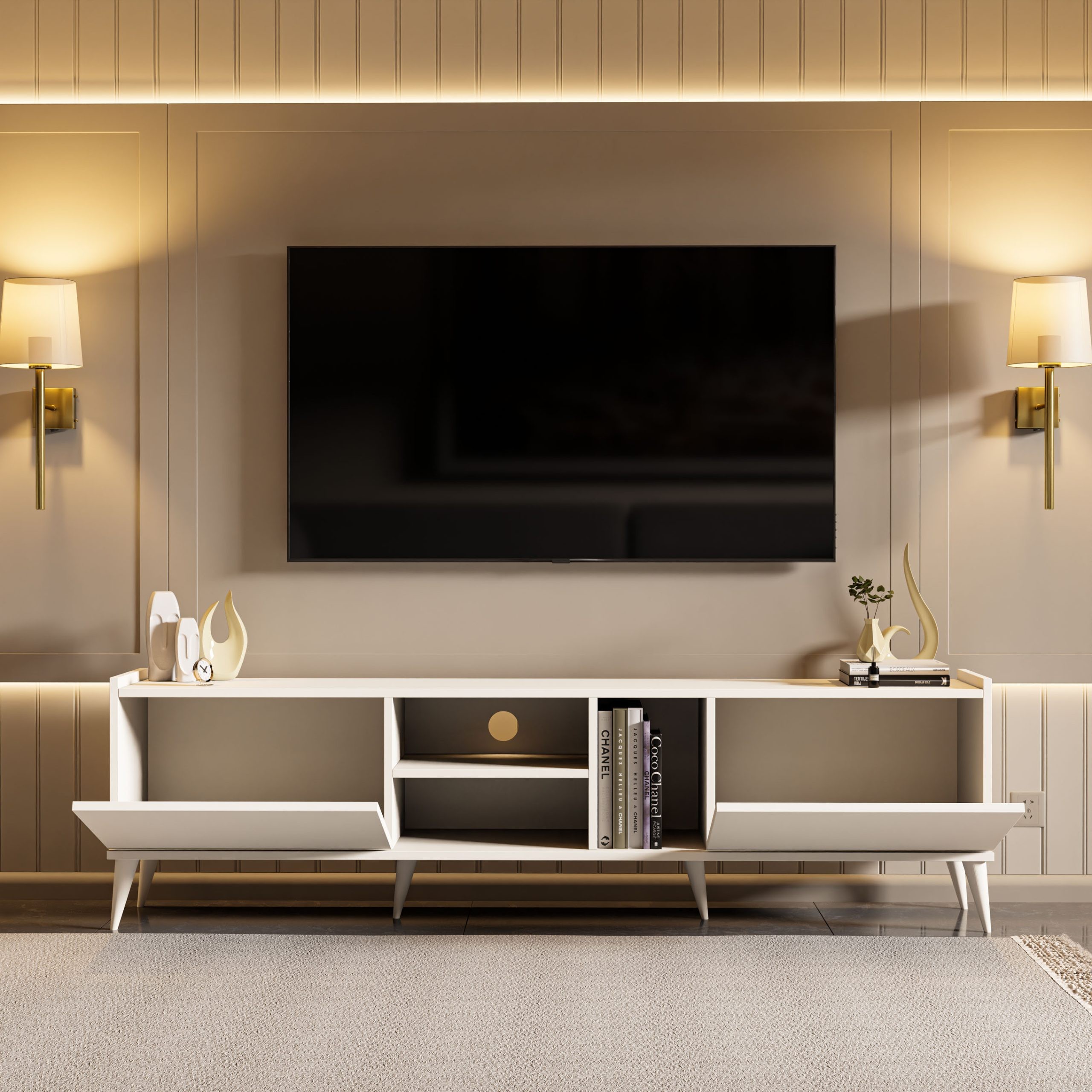 1320 Elegante 180 Cm Tv Ünitesi Beyaz