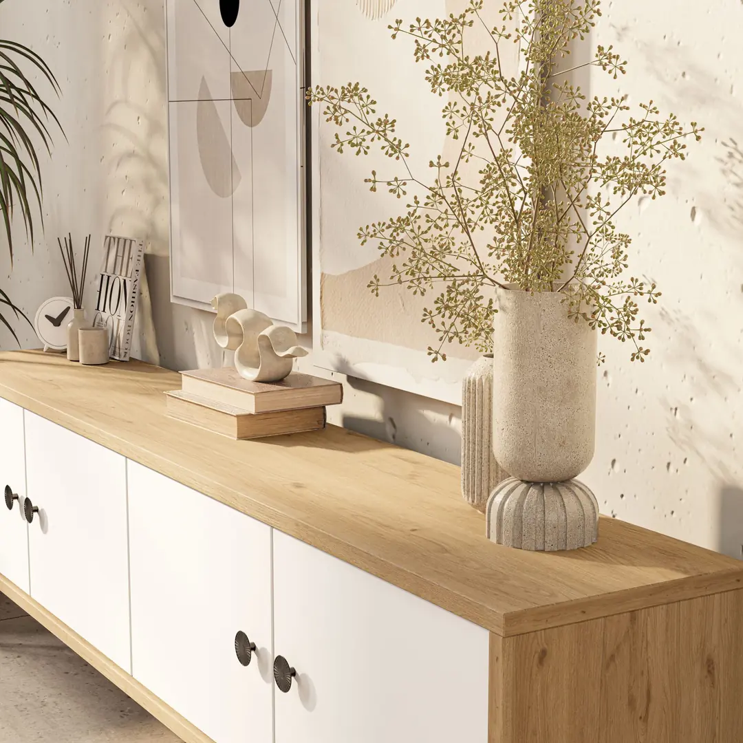 nicho★ページ 4056 Next 150 Cm Tv Ünitesi Sepet-Beyaz