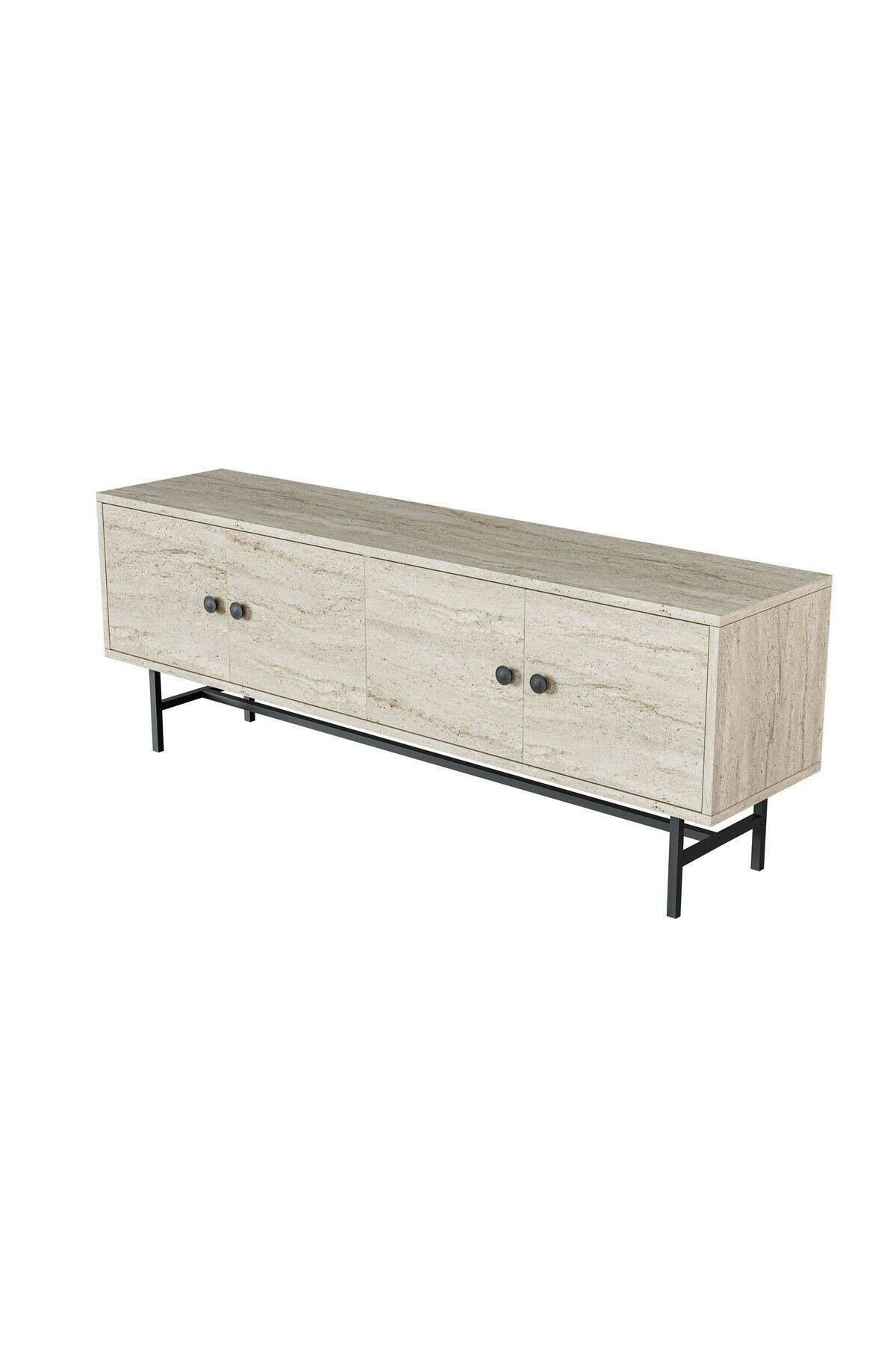 4040 DIAMOND METAL AYAKLI TV ÜNİTESİ 150 CM TRAVERTEN