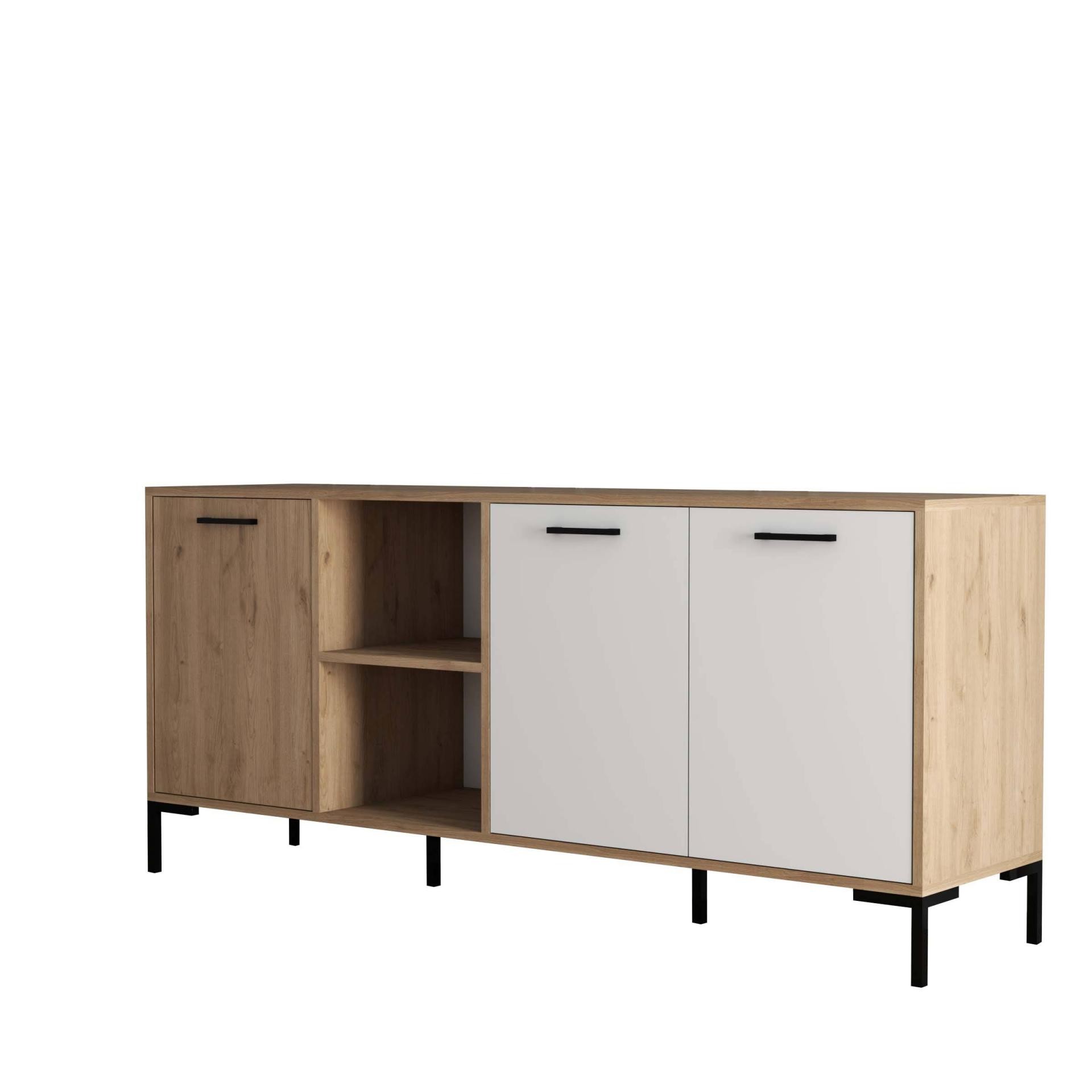 1634 Aurora 180 Cm (METAL AYAKLİ) Modern Konsol Sepet Beyaz