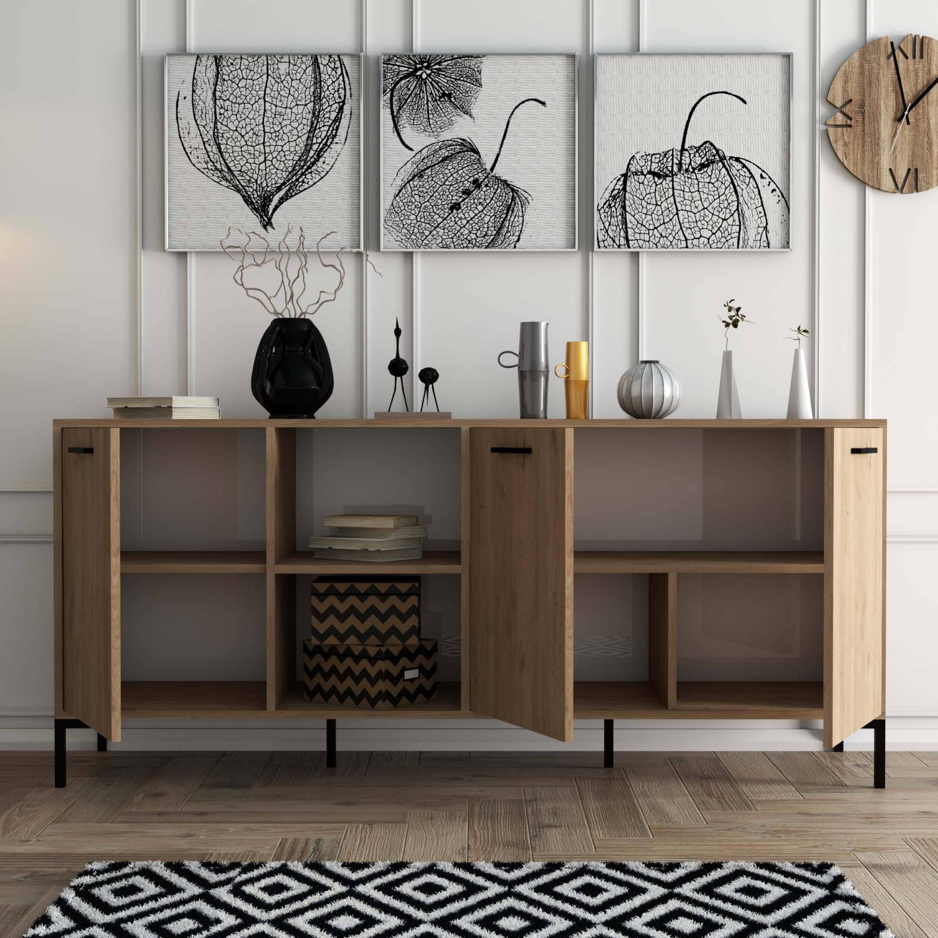 1636 Aurora 180 Cm (METAL AYAKLİ) Modern Konsol Sepet