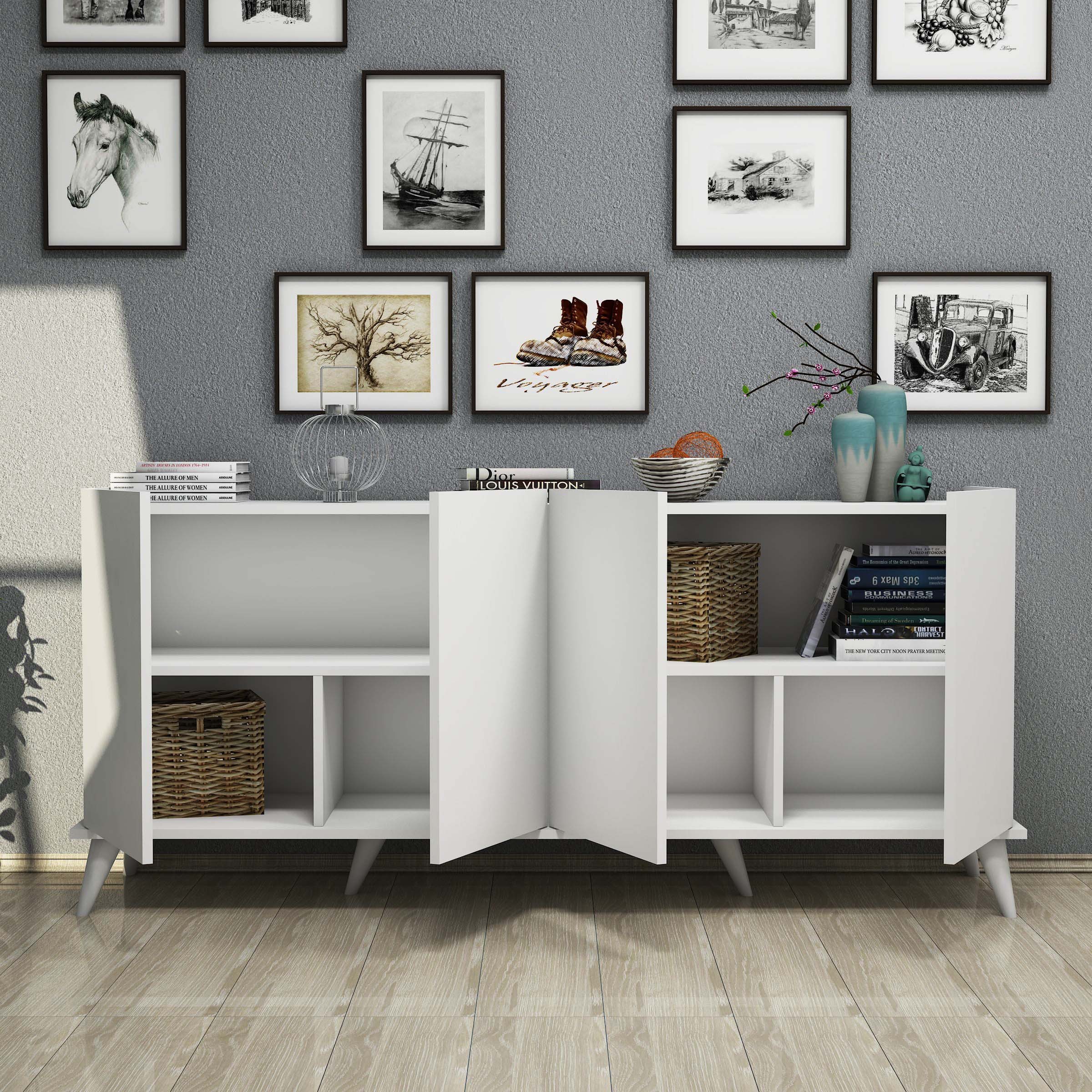 1602 Elegante 180 Cm Modern Konsol Beyaz