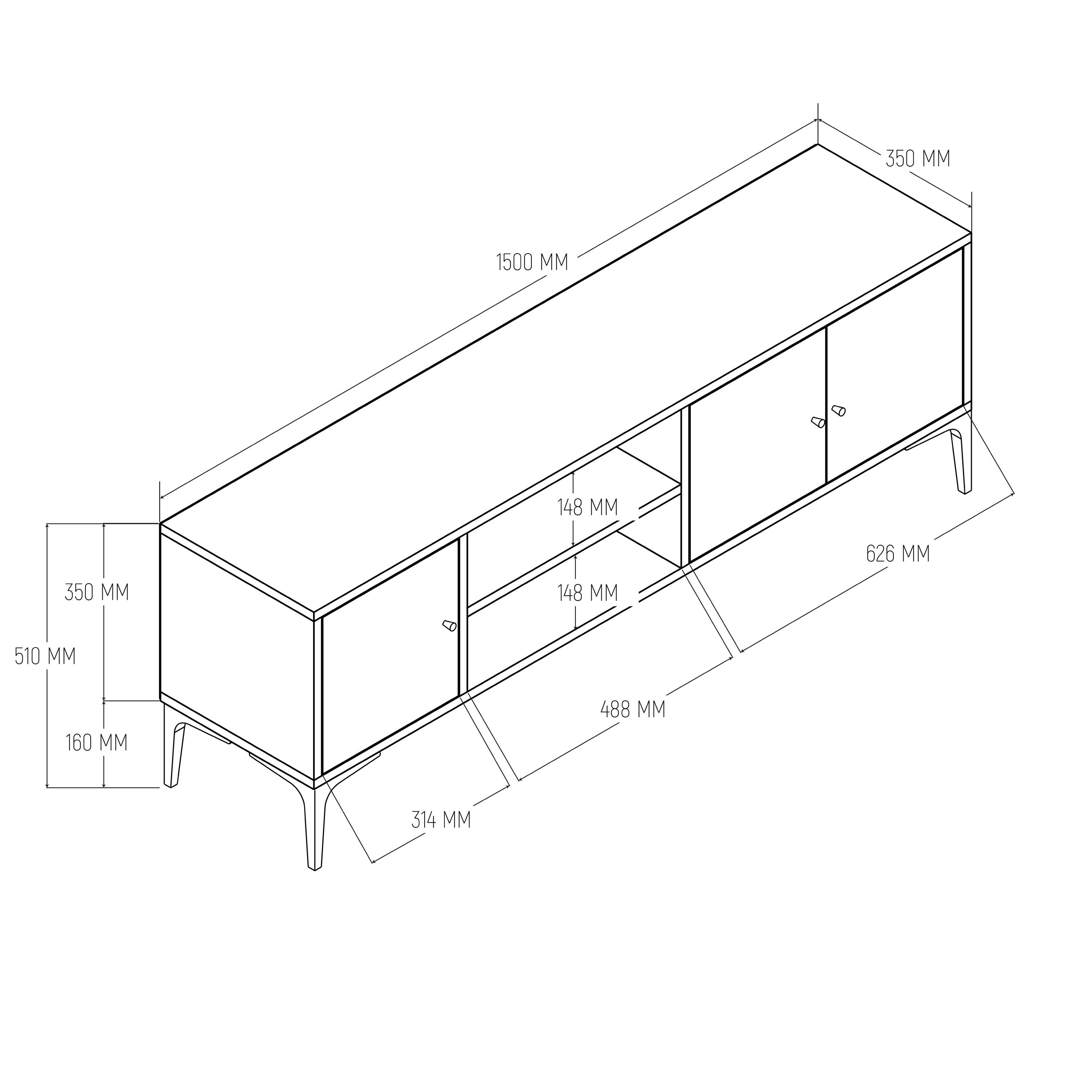 1270 Nest 150 Cm Tv Ünitesi Hat-Kaplan