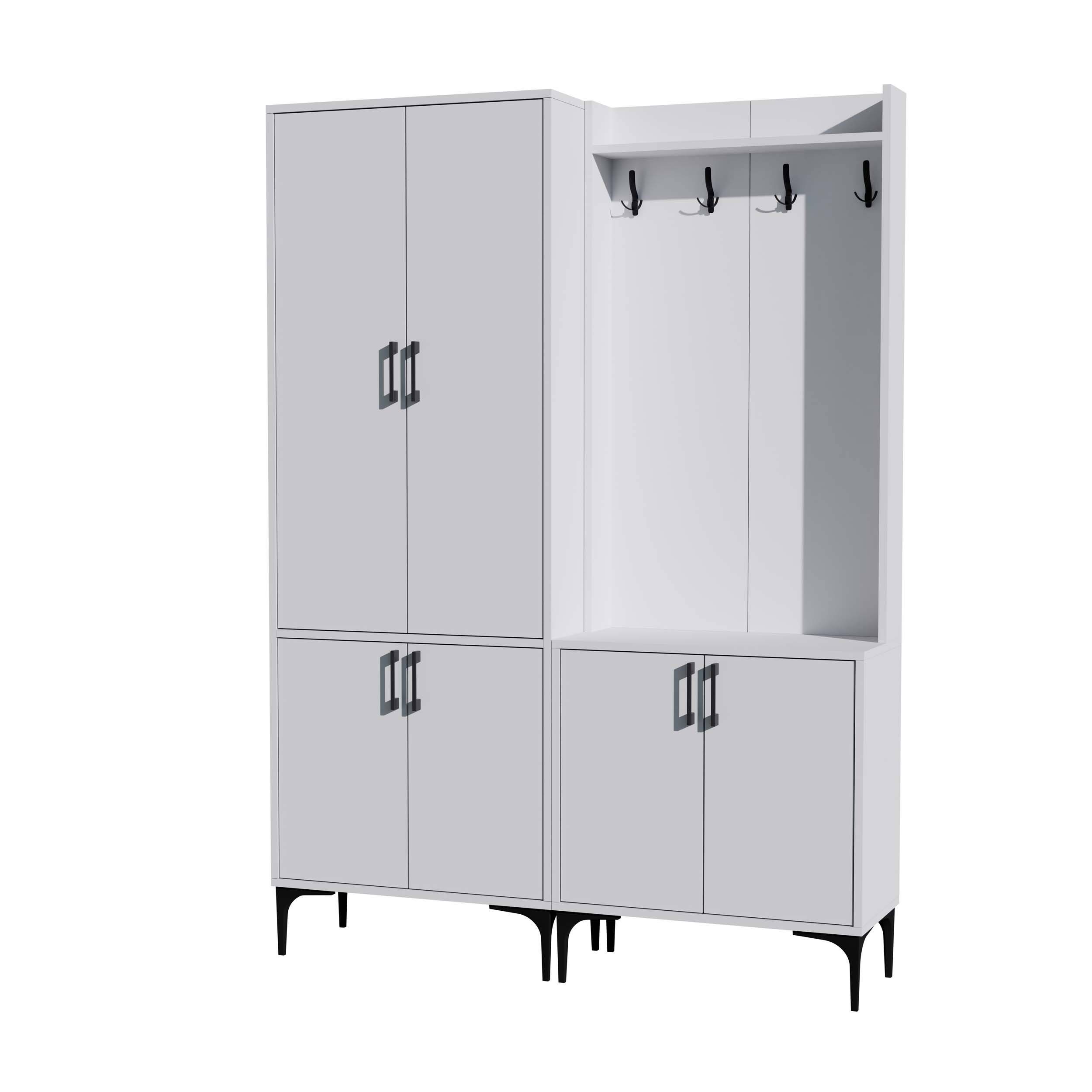 SET 5030-5000 ROYAL 6 KAPAKLI 9 ASKILI PORTMANTO BEYAZ