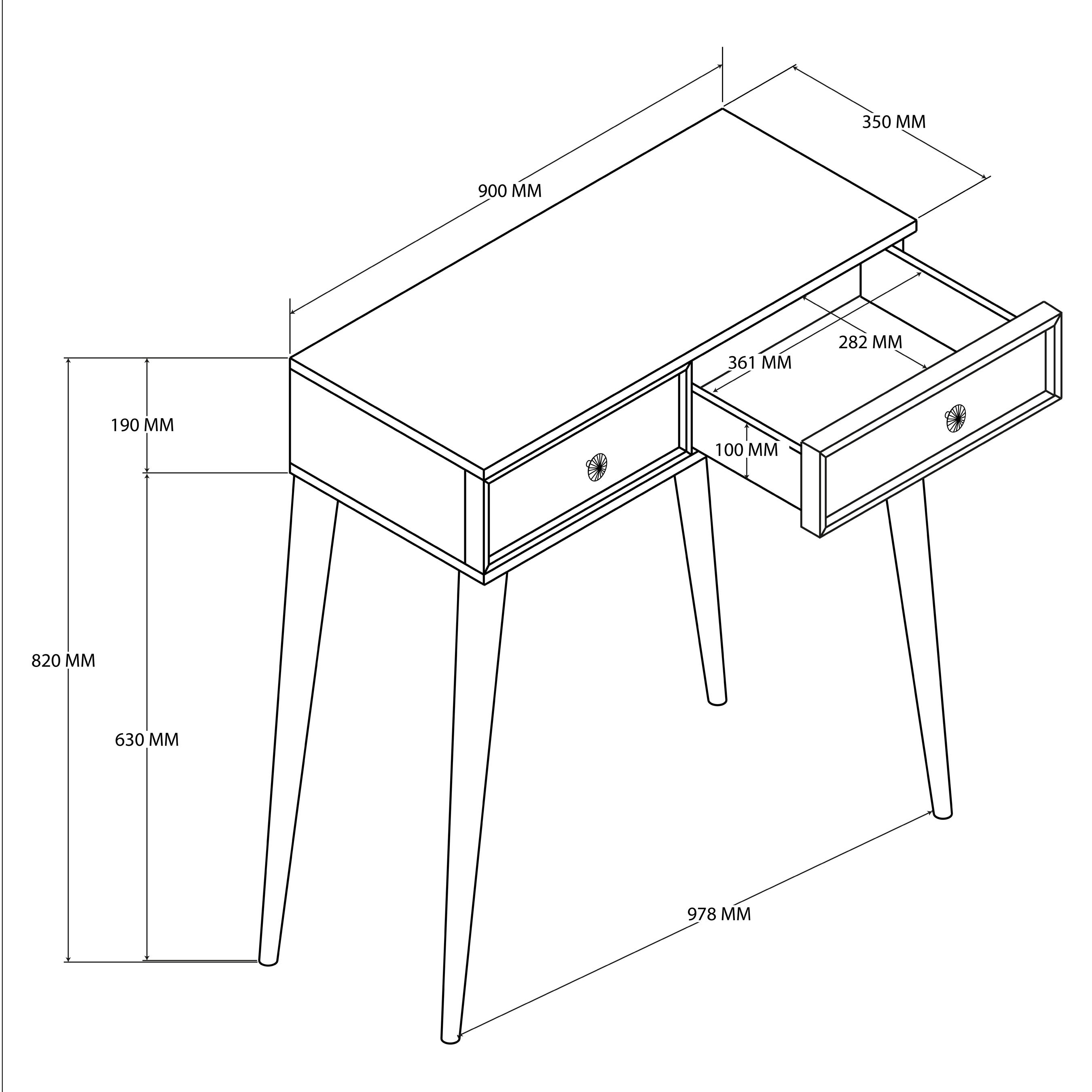 6021 LUNA (AHŞAP AYAKLI) MDF PROFİL ÇERÇEVELİ 2 ÇEKMECELİ DRESUAR BEYAZ