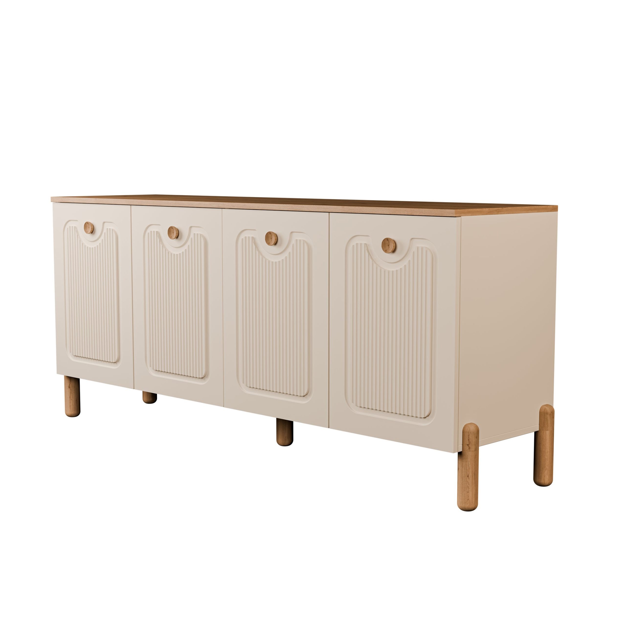1740 Napoli 180 Cm (Membran MDF Kapaklı) Bohem Konsol Sepet - Beyaz