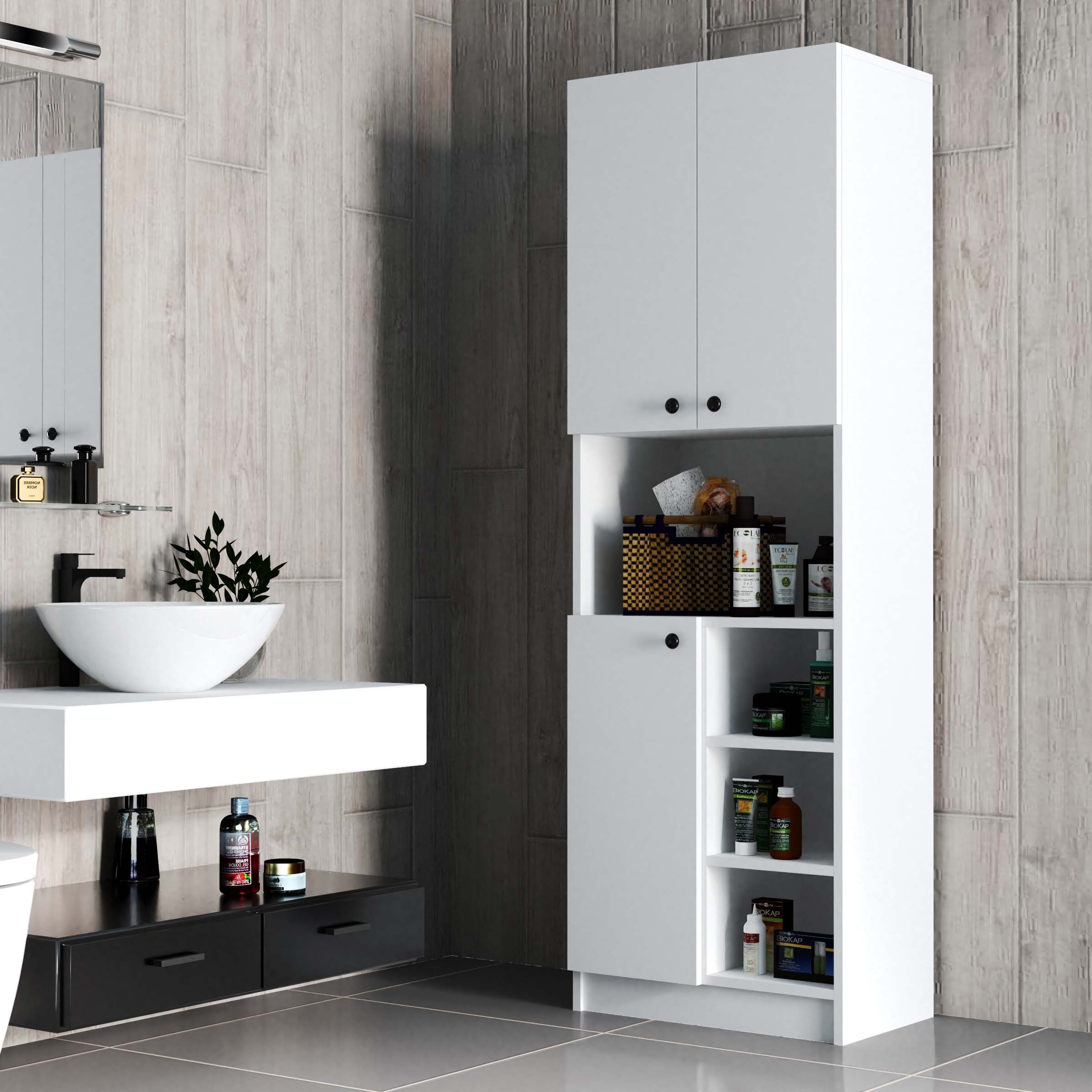 3000 ORDER 60x180 BANYO DOLABI ÇOK AMAÇLI DOLAP BEYAZ